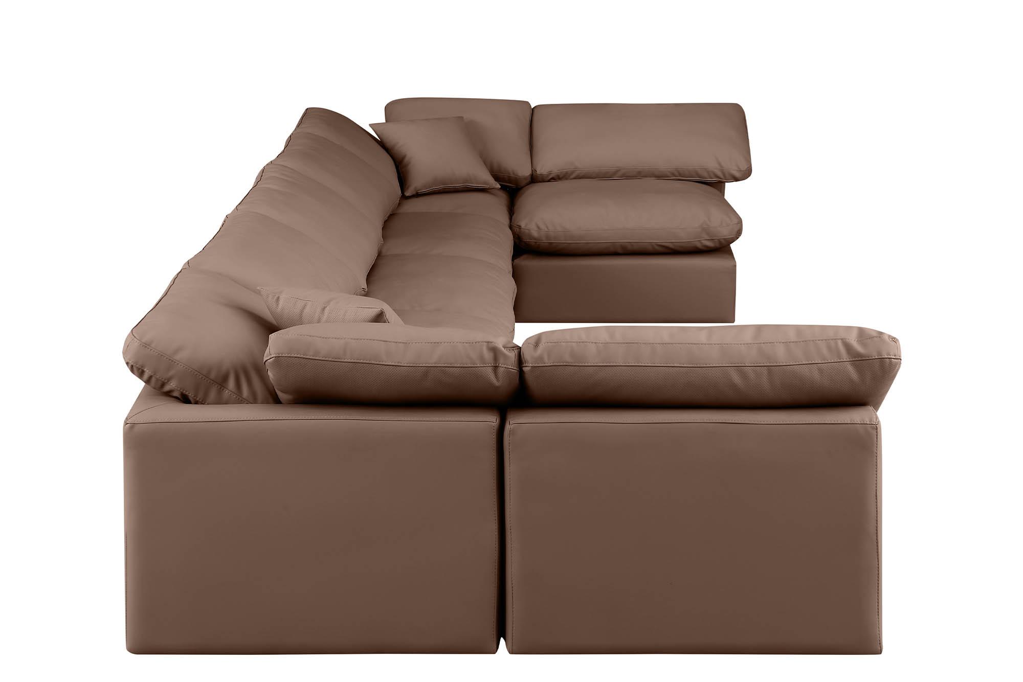 

        
Meridian Furniture INDULGE 146Brown-Sec7B Modular Sectional Sofa Brown Faux Leather 094308315829

