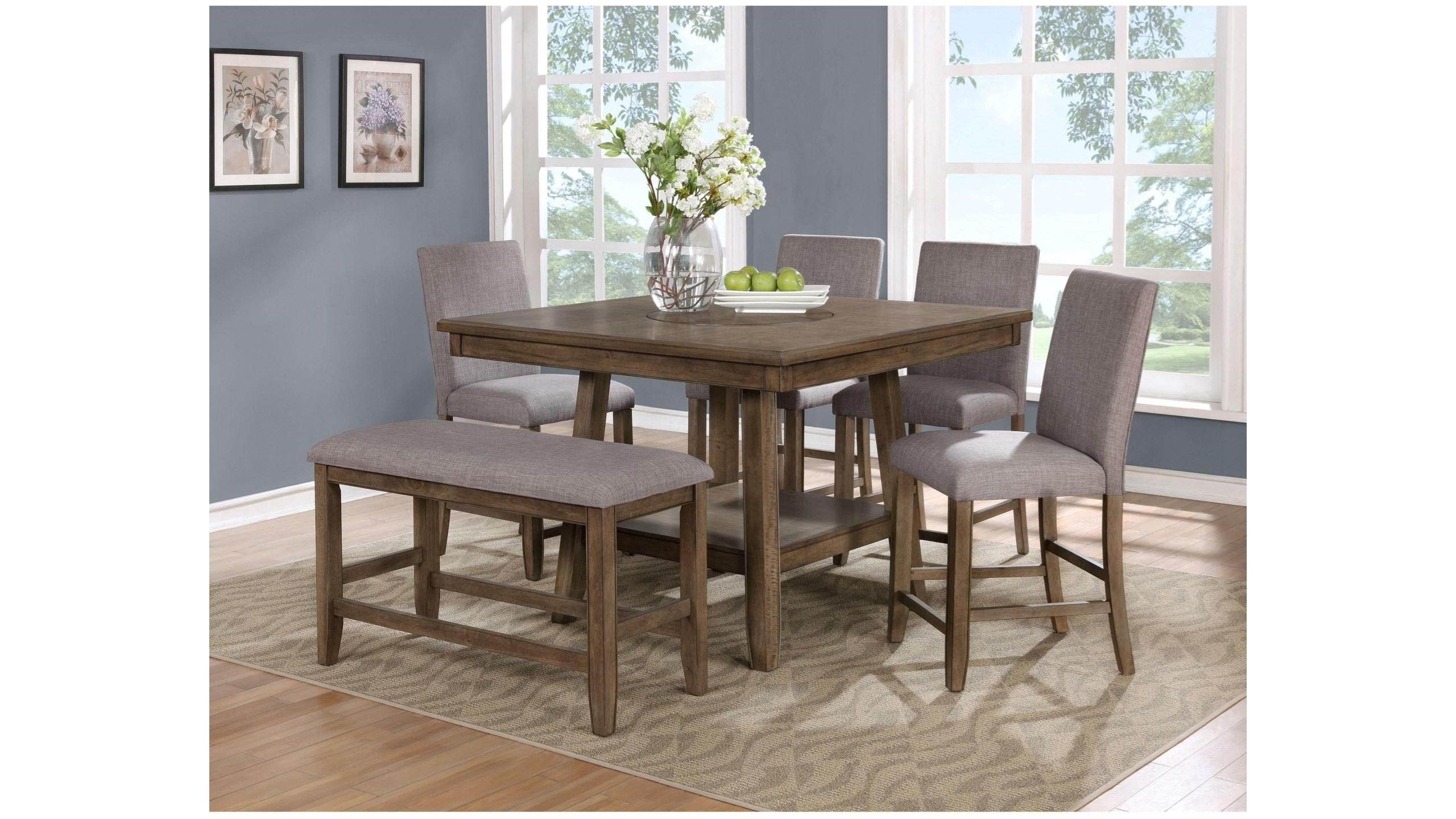 

    
Brown & Light Gray Counter Dining Set by Crown Mark Manning 2731T-4848-6pcs
