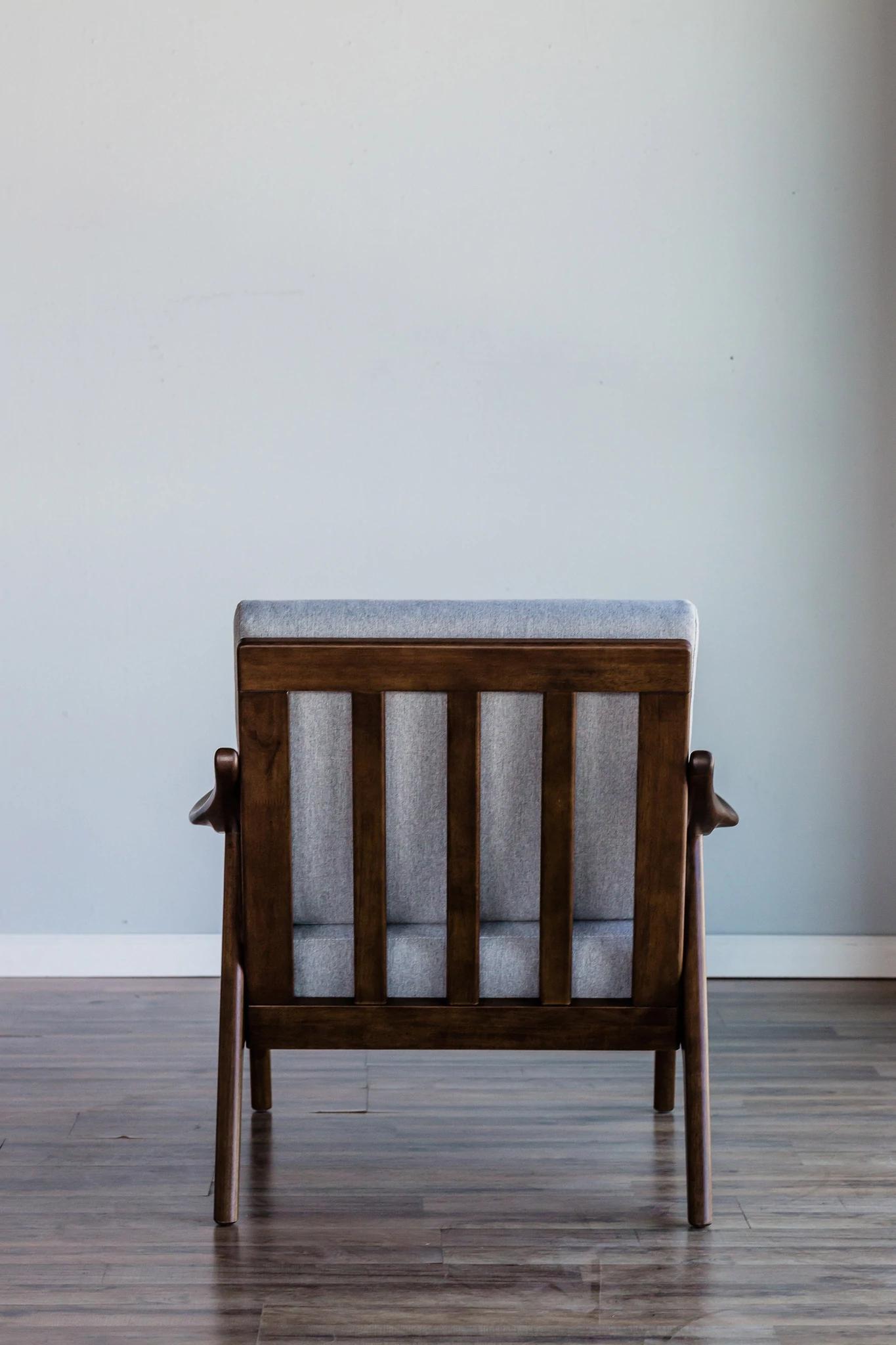 

    
 Order  Brown & Light Grey Lounge Chair Set 2 SLATE ALPINE Mid Century Contemporary
