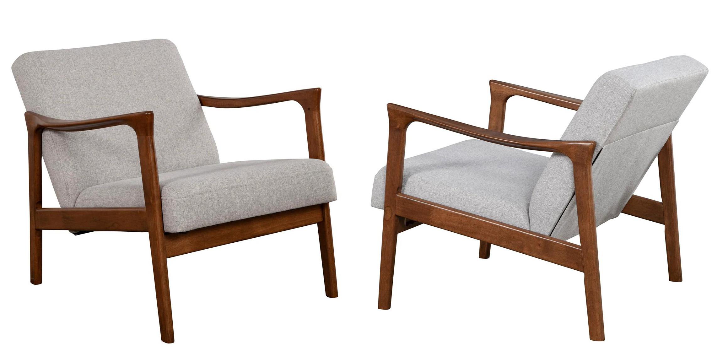 

    
Brown & Light Grey Lounge Chair Set 2 ZEPHYR ALPINE Mid Century Contemporary
