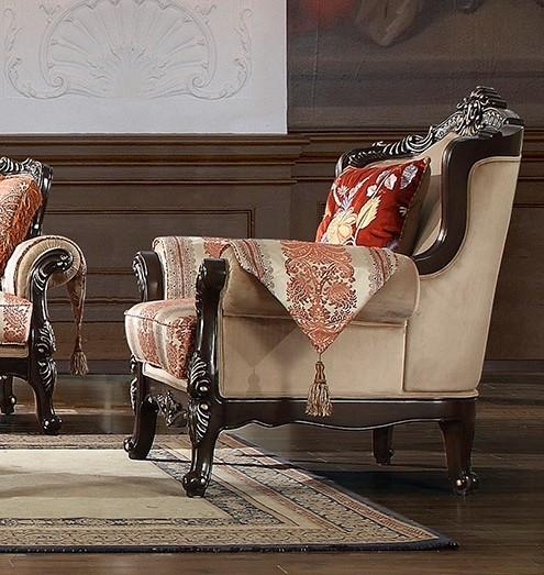 

    
Brown Mahogany Armchair Carved Wood Traditional Homey Design HD-2638
