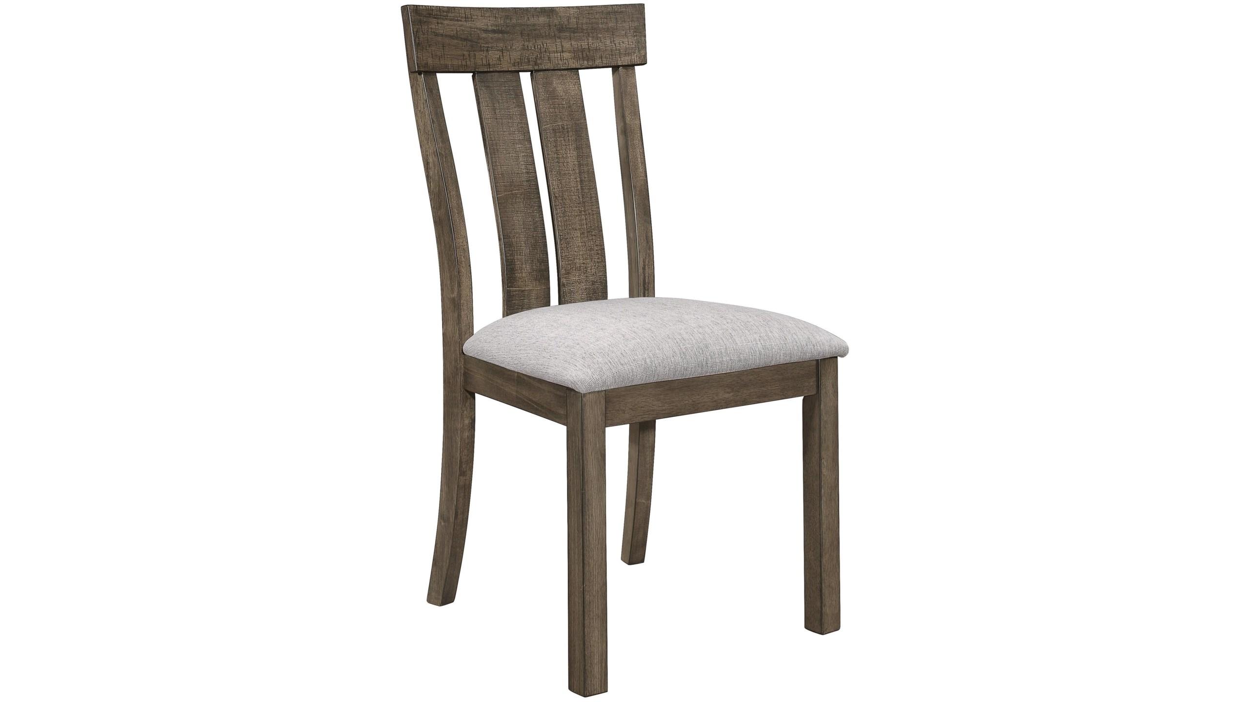 

    
Brown Oak & Gray Fabric 2 Dining Chairs by Crown Mark Quincy 2131S-2pcs
