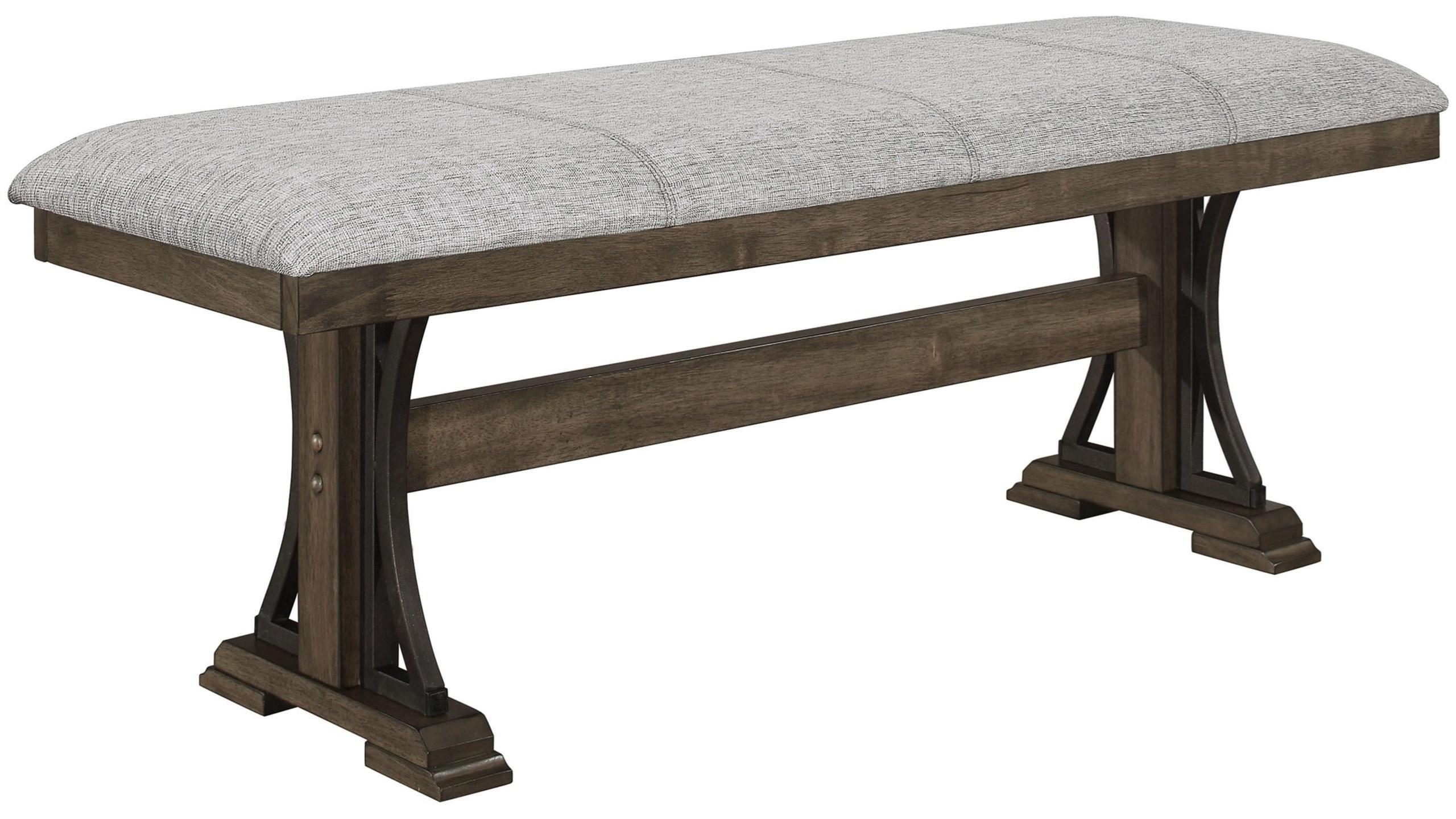 Modern, Farmhouse Dining Bench Quincy 2131-BENCH in Brown Oak Fabric