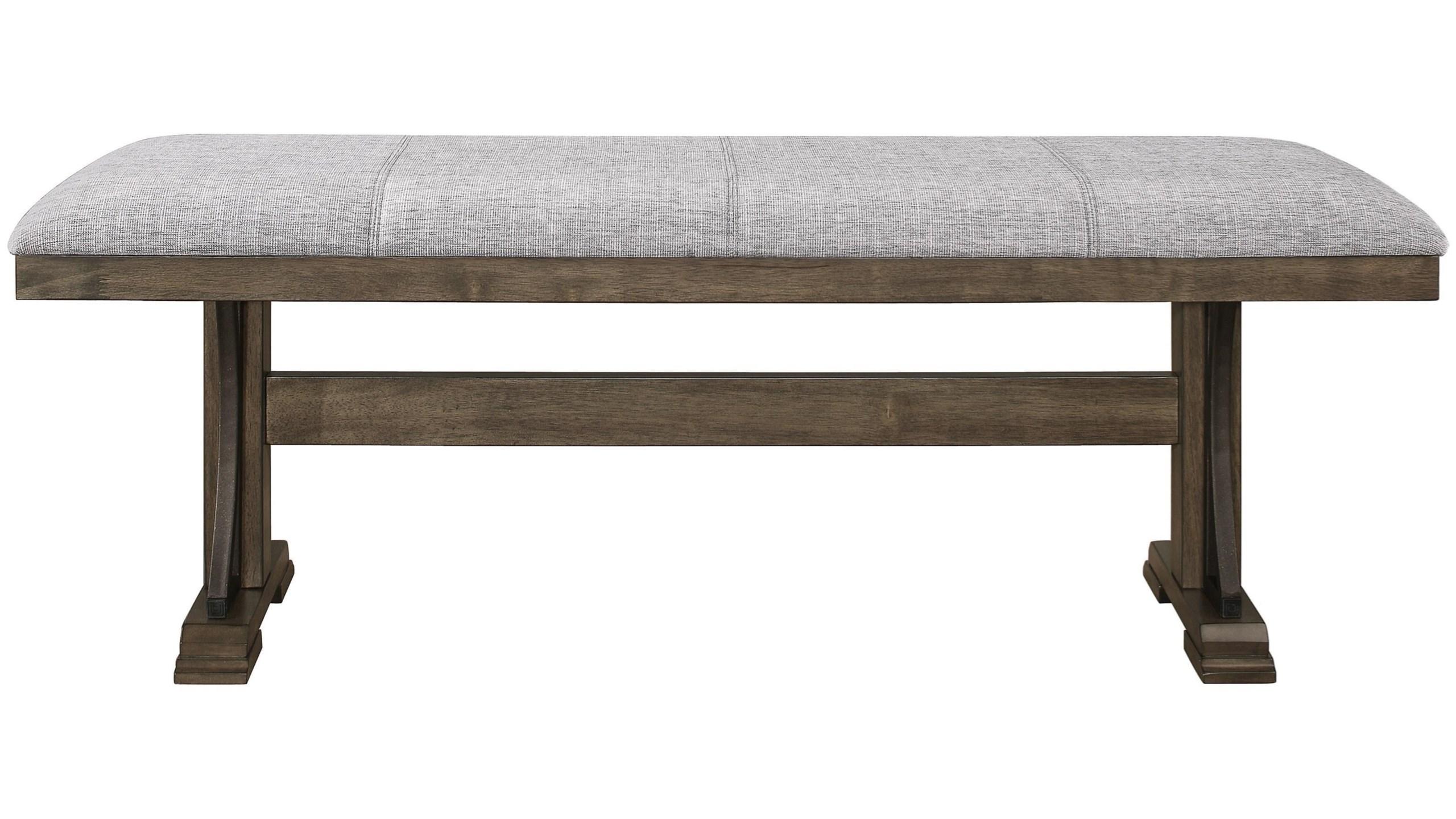 

    
Brown Oak & Gray Fabric Dining Bench by Crown Mark Quincy 2131-BENCH
