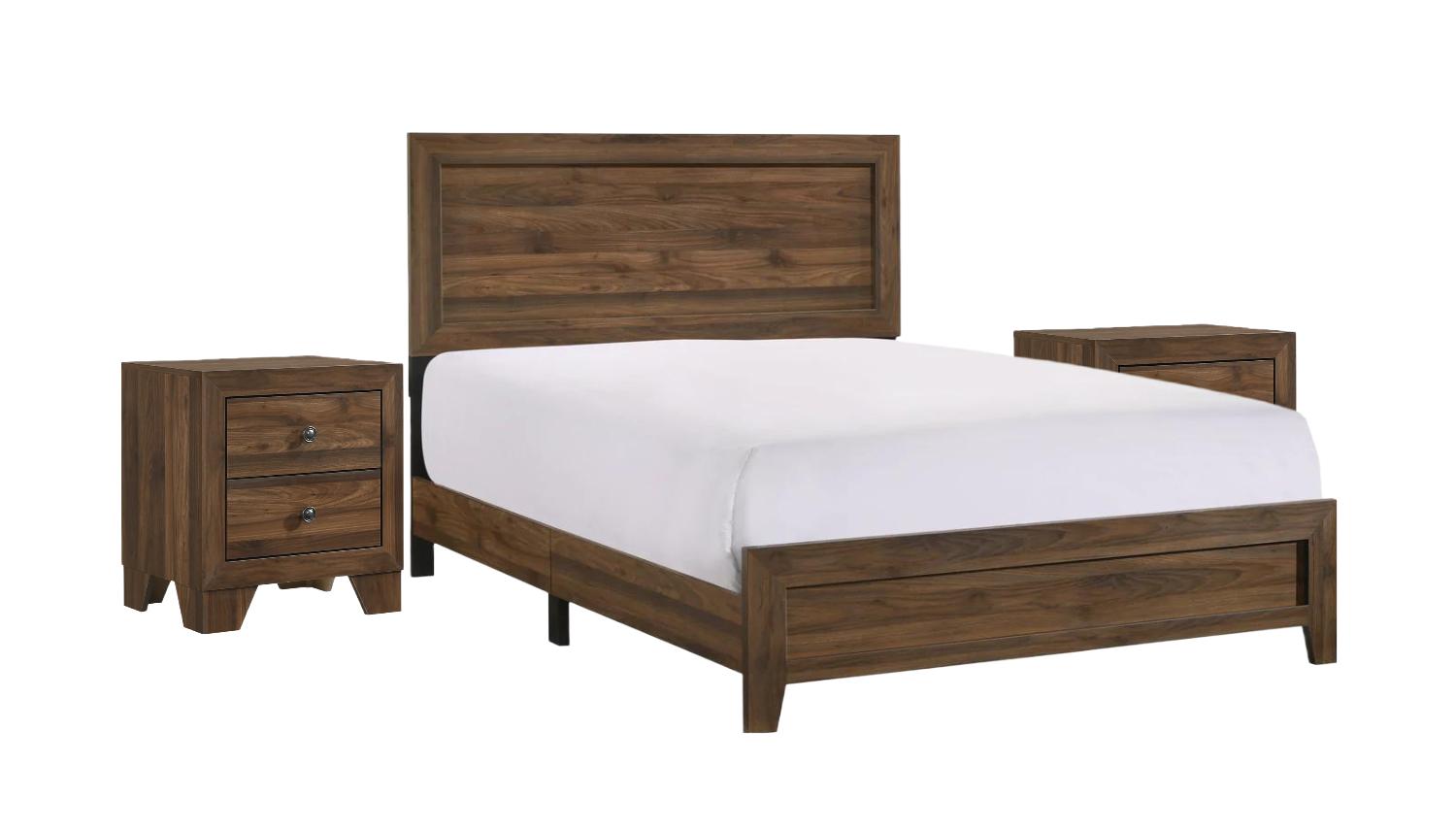 Casual, Farmhouse Panel Bedroom Set Millie B9200-Q-Bed-3pcs in Brown 