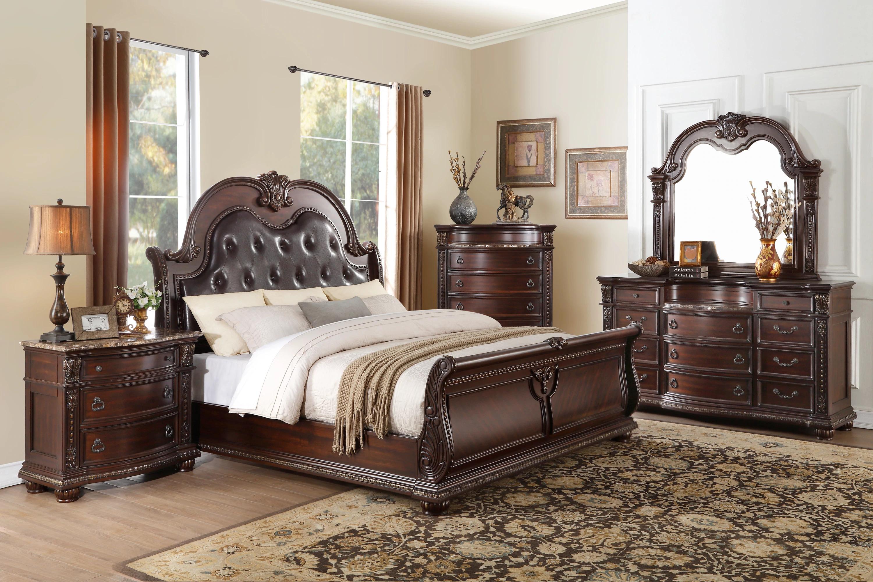 

    
Brown Panel Bedroom Set by Crown Mark Stanley B1600-K-Bed-5pcs
