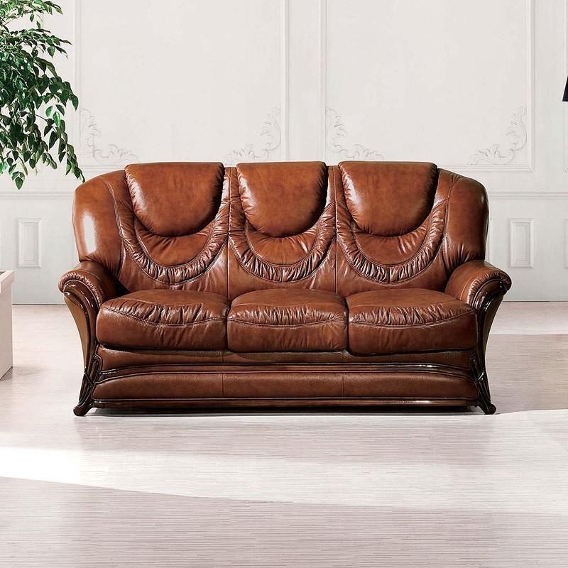 

    
Brown Premium Bonded Leather Tufted Sofa Set Set 3 Pcs Contemporary Luca Home
