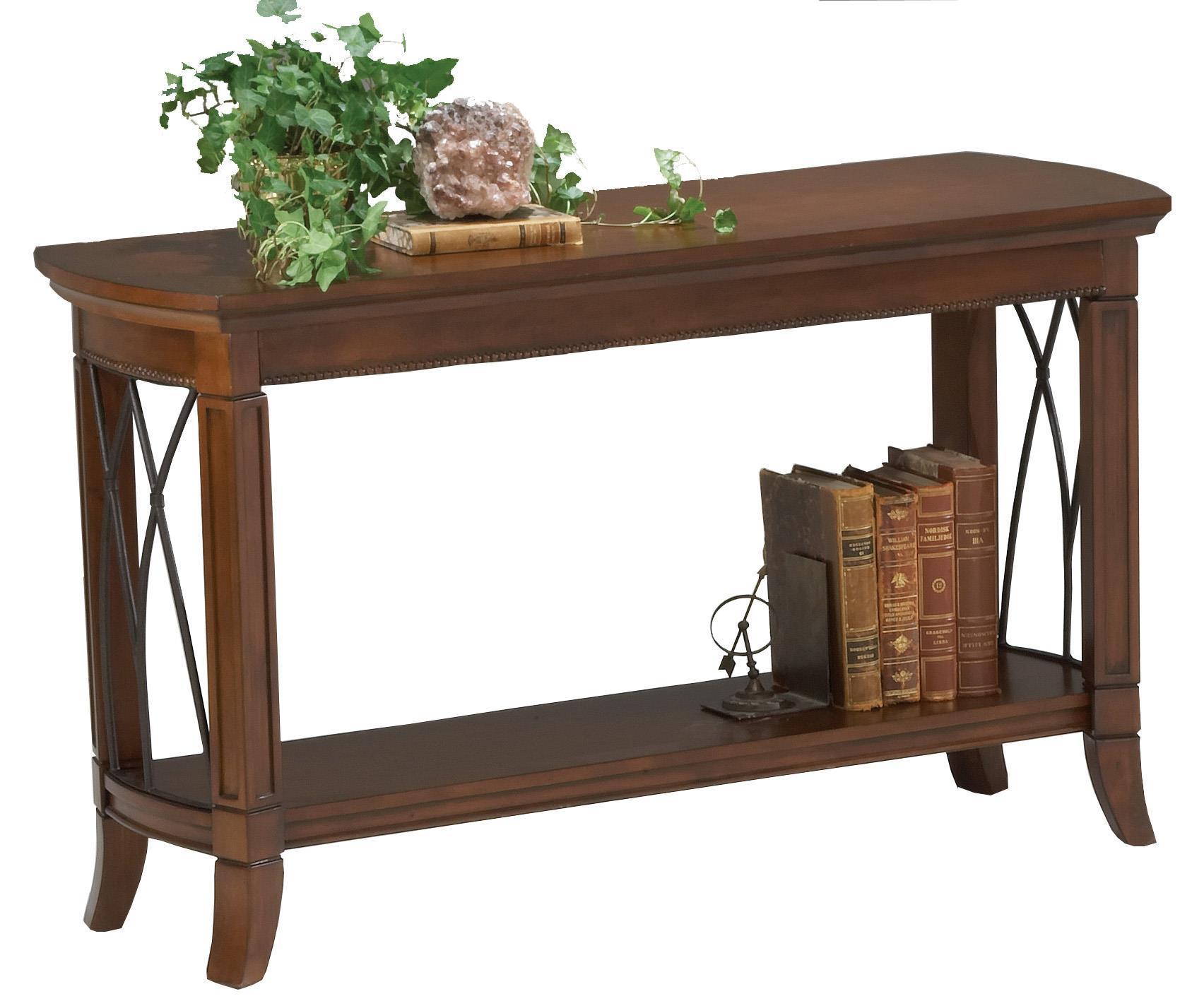 

    
Brown Sofa Table by Bernards Furniture Cathedral 8622
