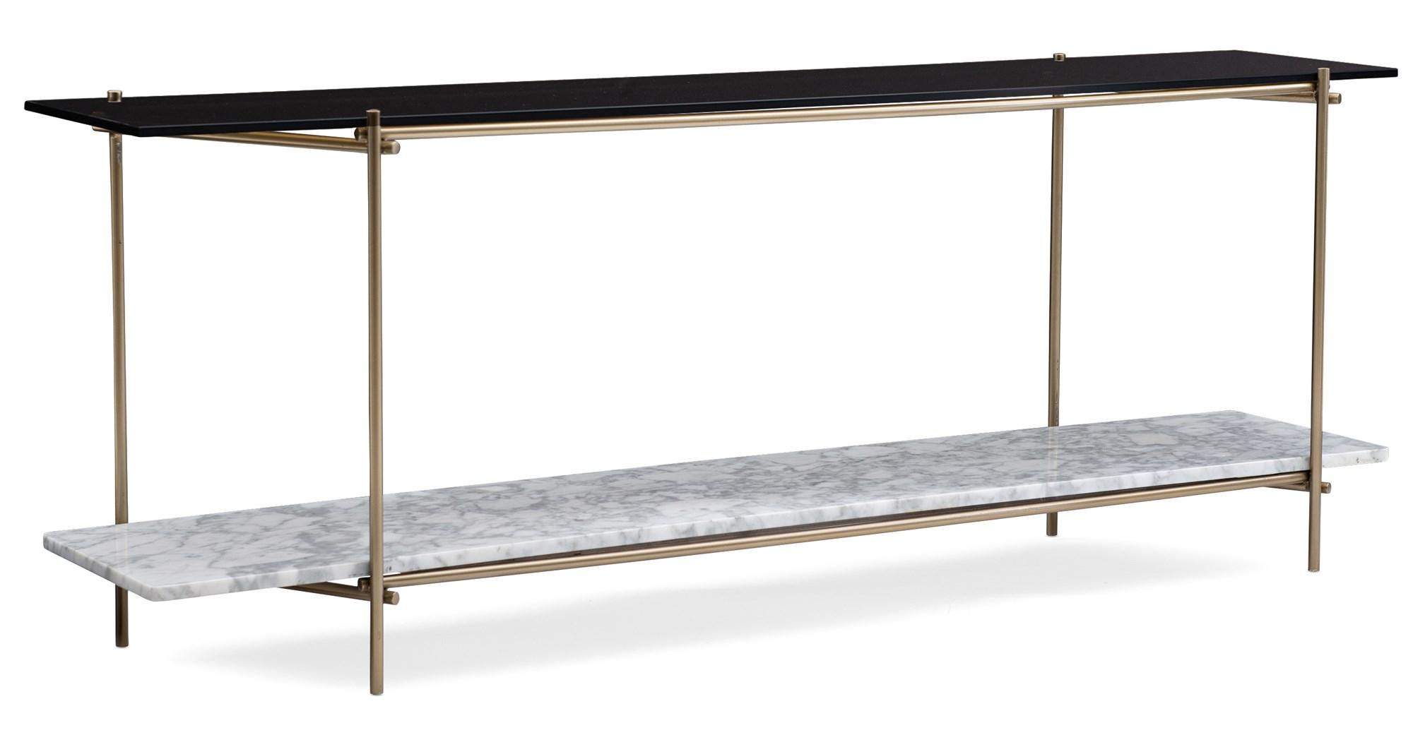 

    
Brown Tinted Tempered Glass Top Console Table CONCENTRIC CONSOLE by Caracole
