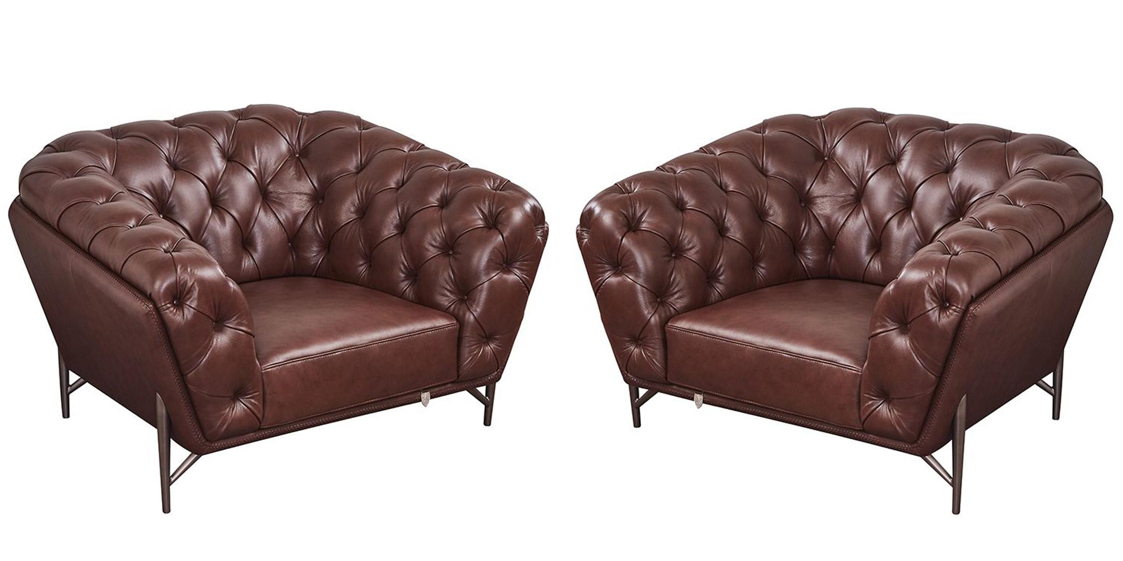 

    
Brown Top-Grain Italian Leather Chair Set 2Pcs EK8009-BRO-CHR American Eagle
