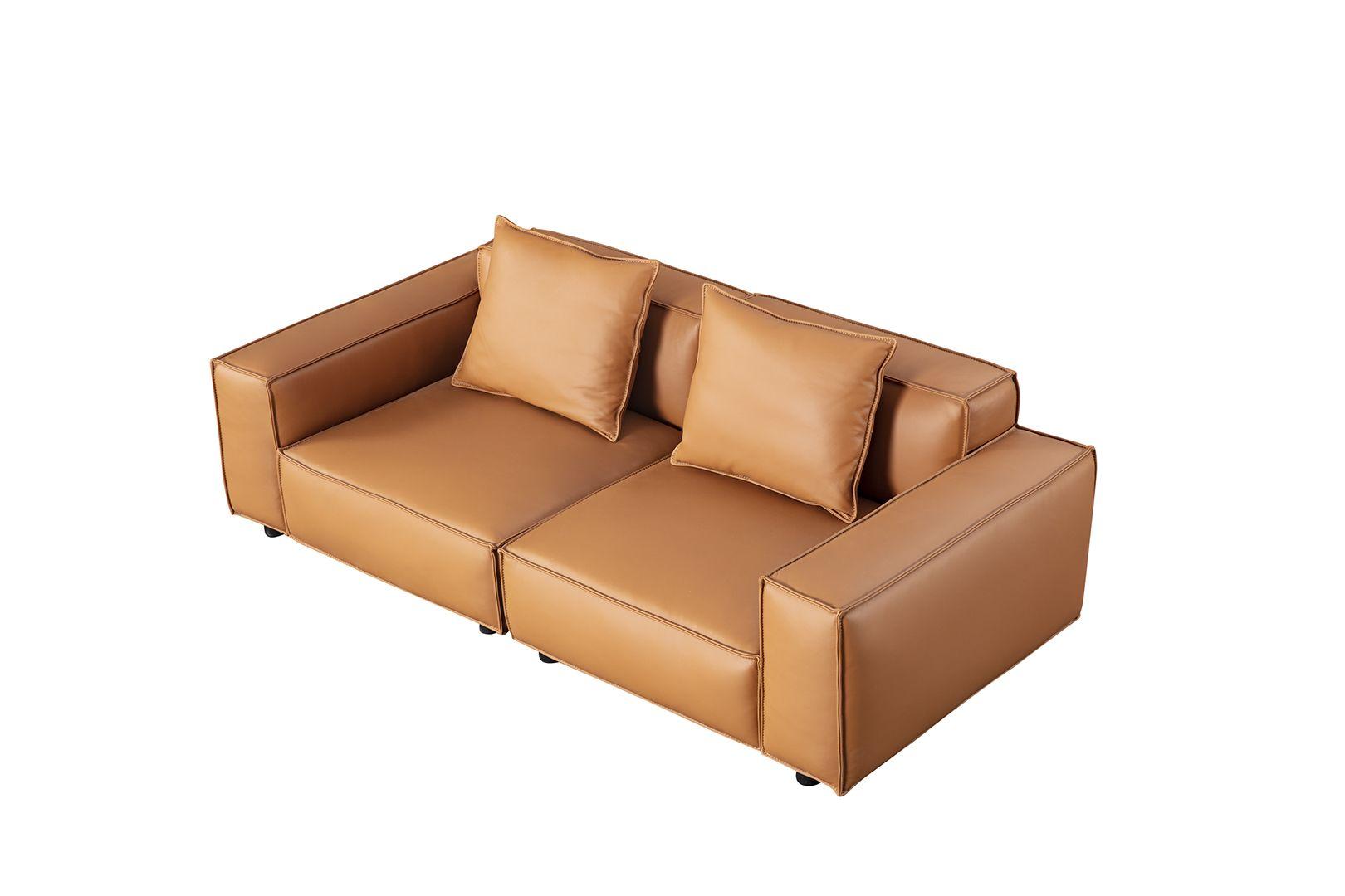 

    
 Photo  Brown Top-Grain Italian Leather Sofa Set 3Pcs EK8008-MB-SF American Eagle Modern
