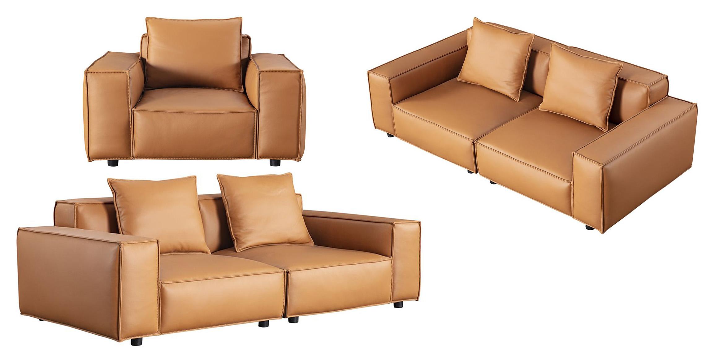 

    
Brown Top-Grain Italian Leather Sofa Set 3Pcs EK8008-MB-SF American Eagle Modern
