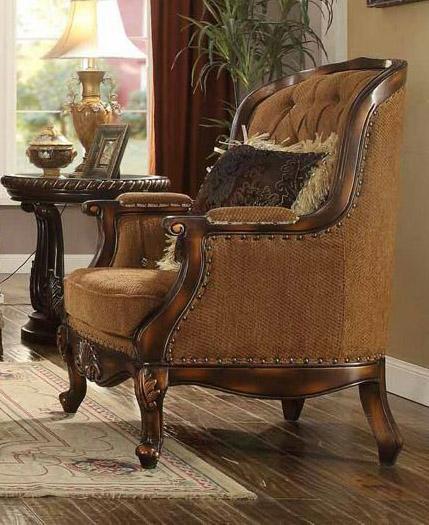 

    
Warm Brown Tufted Armchair  Traditional Homey Design HD-9344
