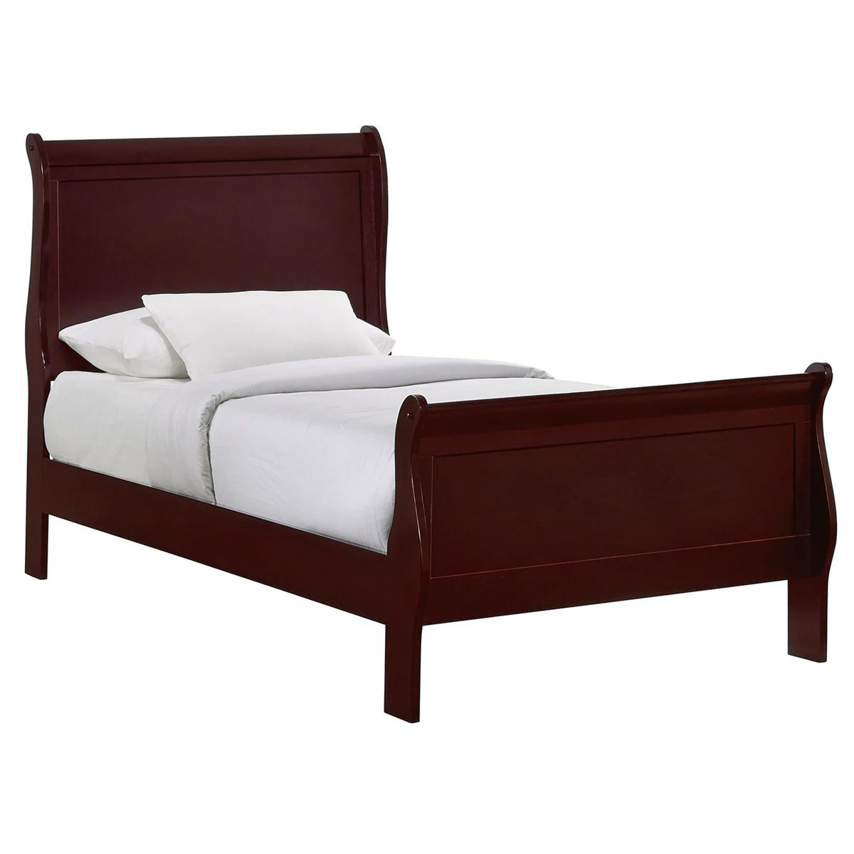 Contemporary, Simple Panel Bed Louis Philip B3850-T-Bed in Brown 