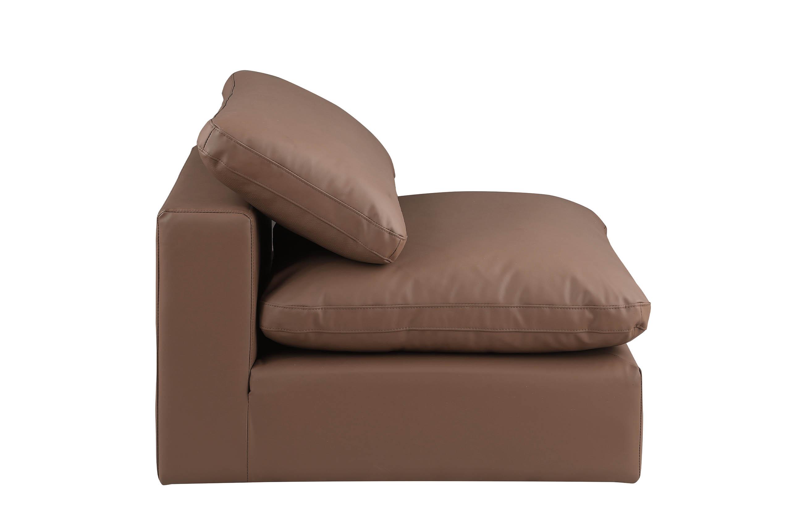 

        
Meridian Furniture 188Brown-Armless Modular Armless Chair Brown Faux Leather 094308284620
