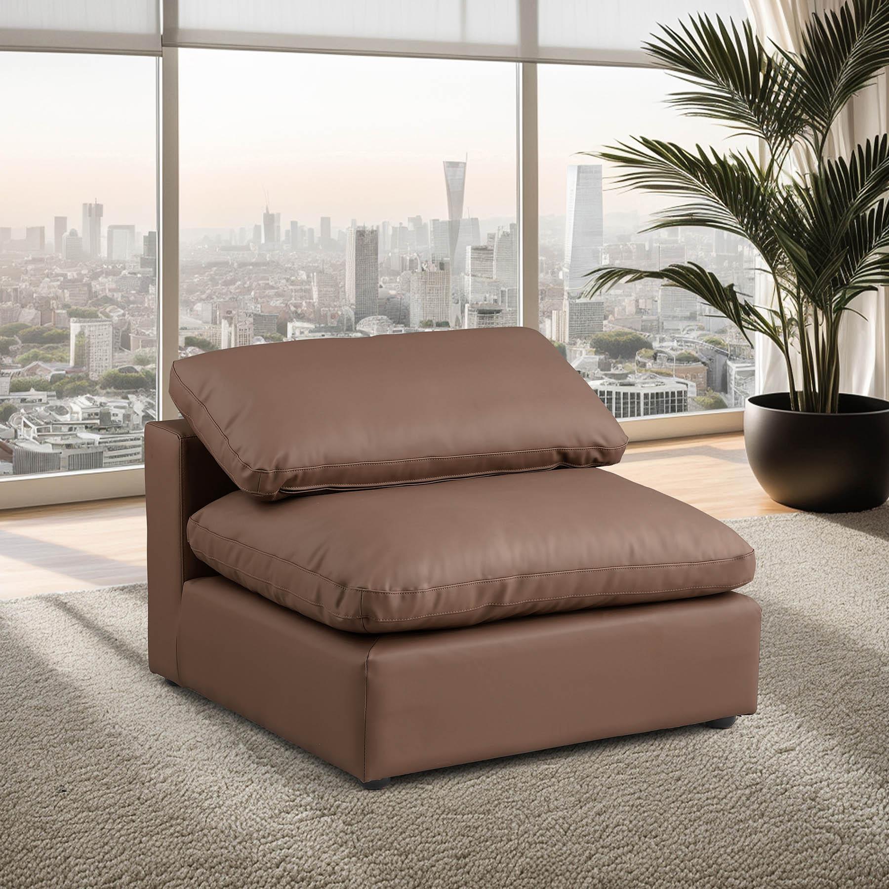 

    
Brown Vegan Leather Armless Chair COMFY 188Brown-Armless Meridian Modern
