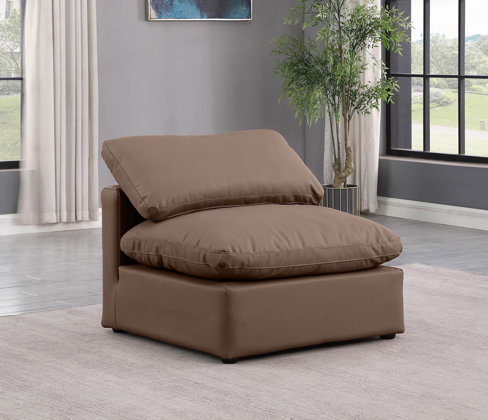 

    
Brown Vegan Leather Armless Chair INDULGE 146Brown-Armless Meridian Modern
