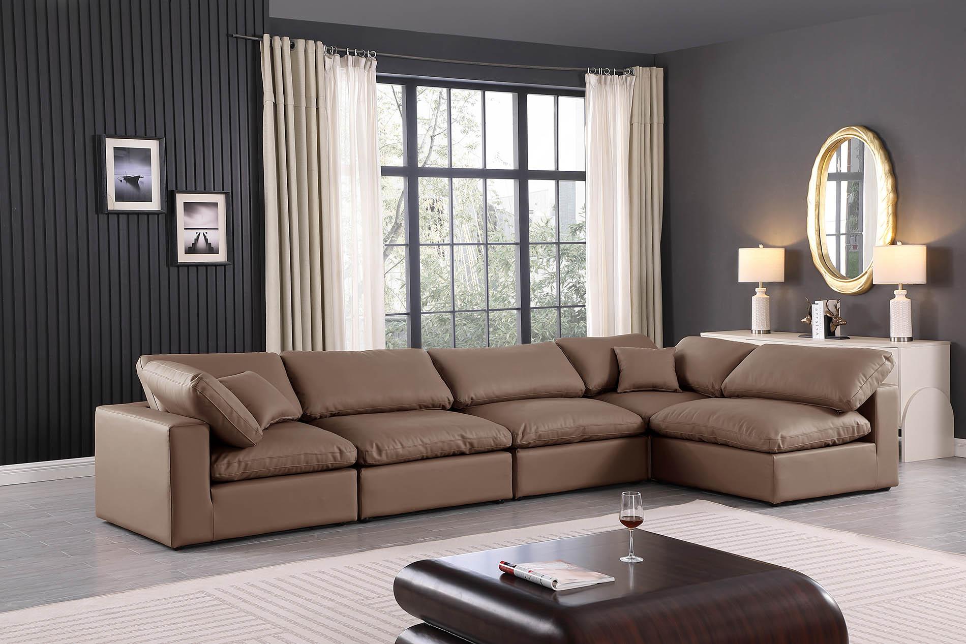 

        
Meridian Furniture 188Brown-Sec5D Modular Sectional Brown Faux Leather 094308289083
