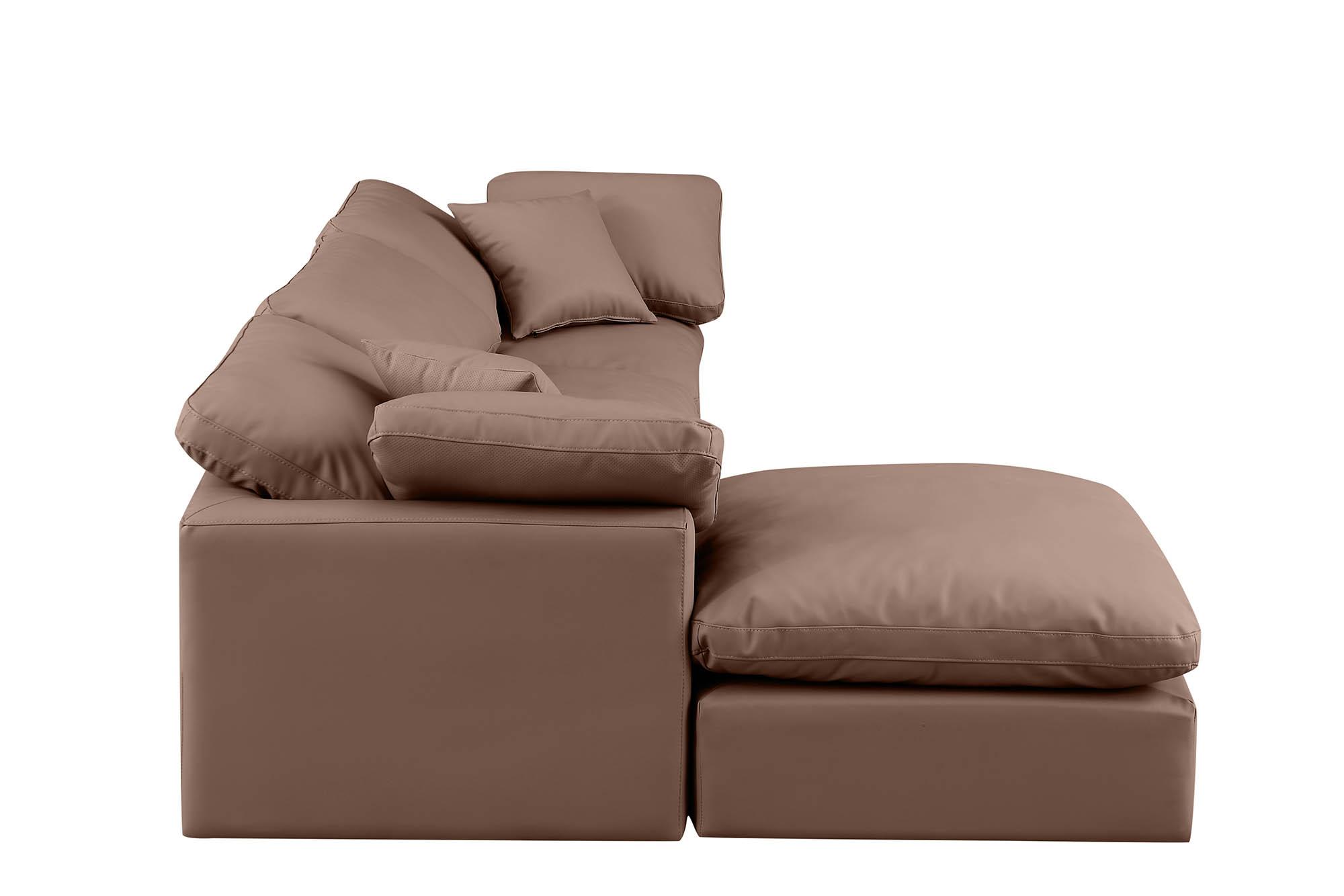 

        
Meridian Furniture INDULGE 146Brown-Sec4A Modular Sectional Sofa Brown Faux Leather 094308315713
