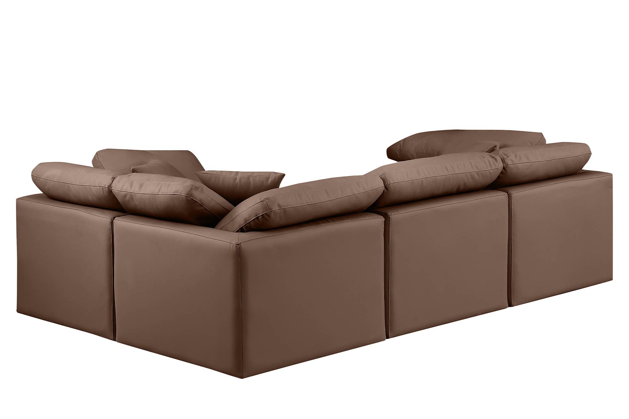 

        
Meridian Furniture INDULGE 146Brown-Sec4C Modular Sectional Sofa Brown Faux Leather 094308321837
