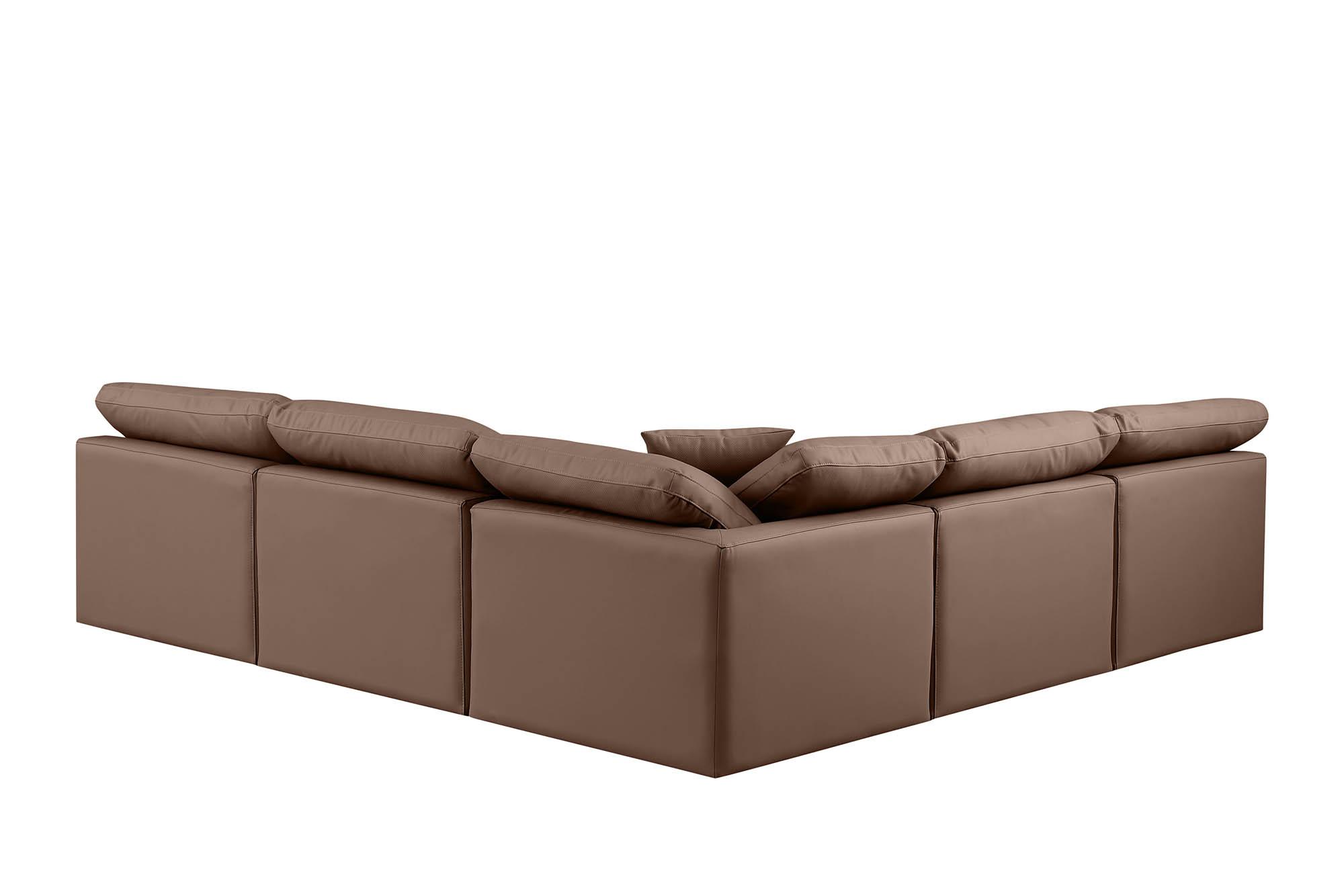 

        
Meridian Furniture INDULGE 146Brown-Sec5B Modular Sectional Sofa Brown Faux Leather 094308315744
