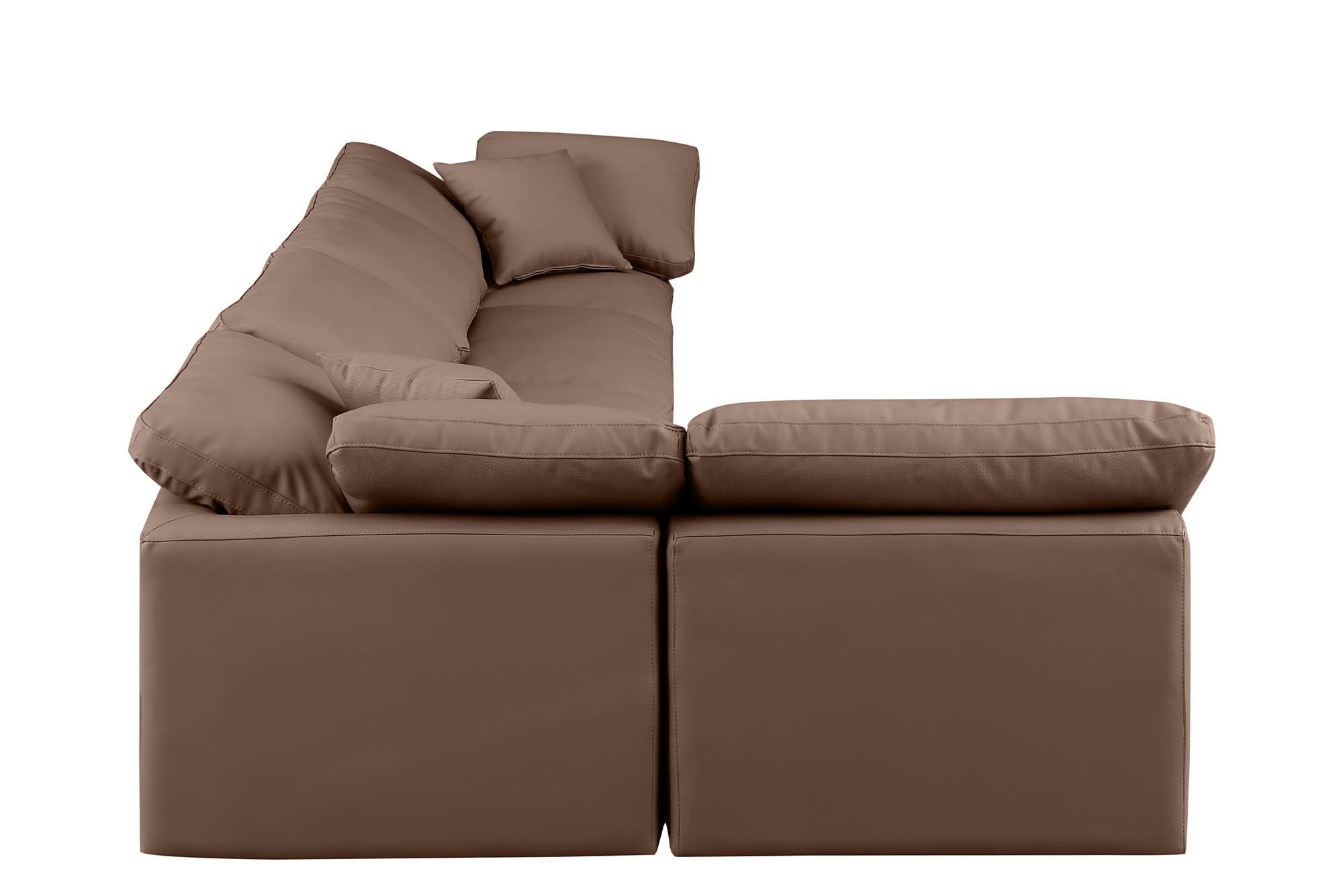 

        
Meridian Furniture INDULGE 146Brown-Sec5D Modular Sectional Sofa Brown Faux Leather 094308315768
