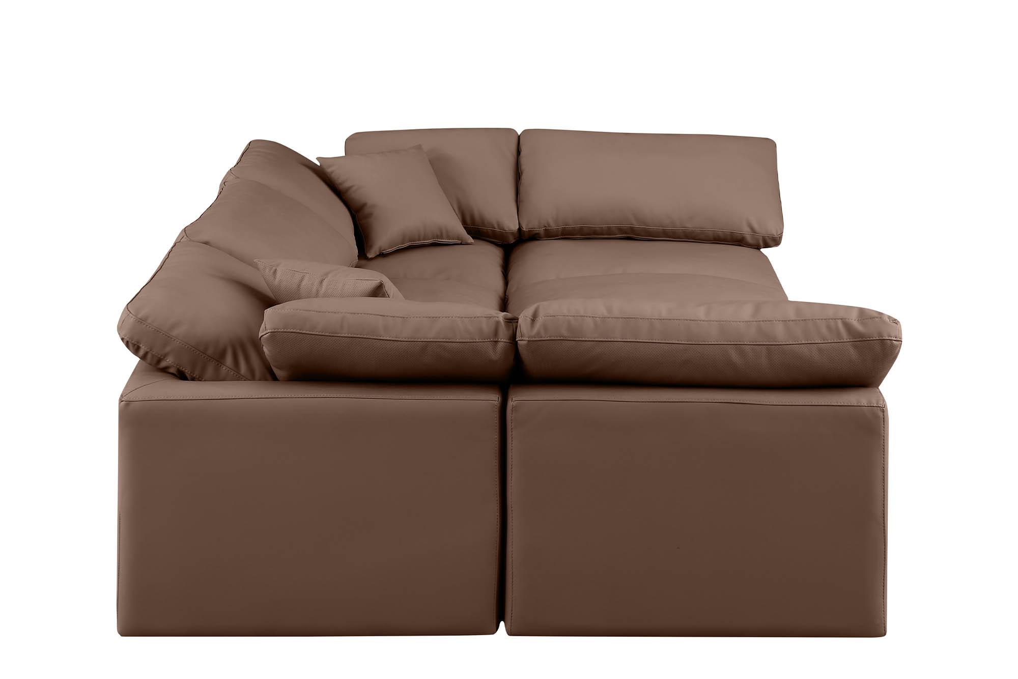 

        
Meridian Furniture INDULGE 146Brown-Sec6C Modular Sectional Sofa Brown Faux Leather 094308315799
