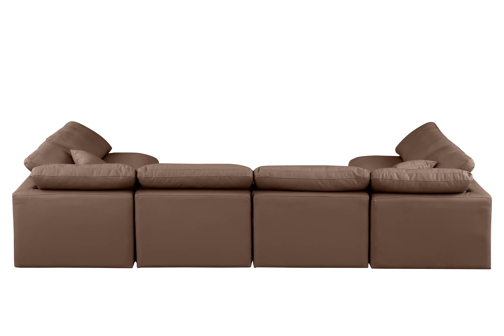 

        
Meridian Furniture INDULGE 146Brown-Sec6D Modular Sectional Sofa Brown Faux Leather 094308315805
