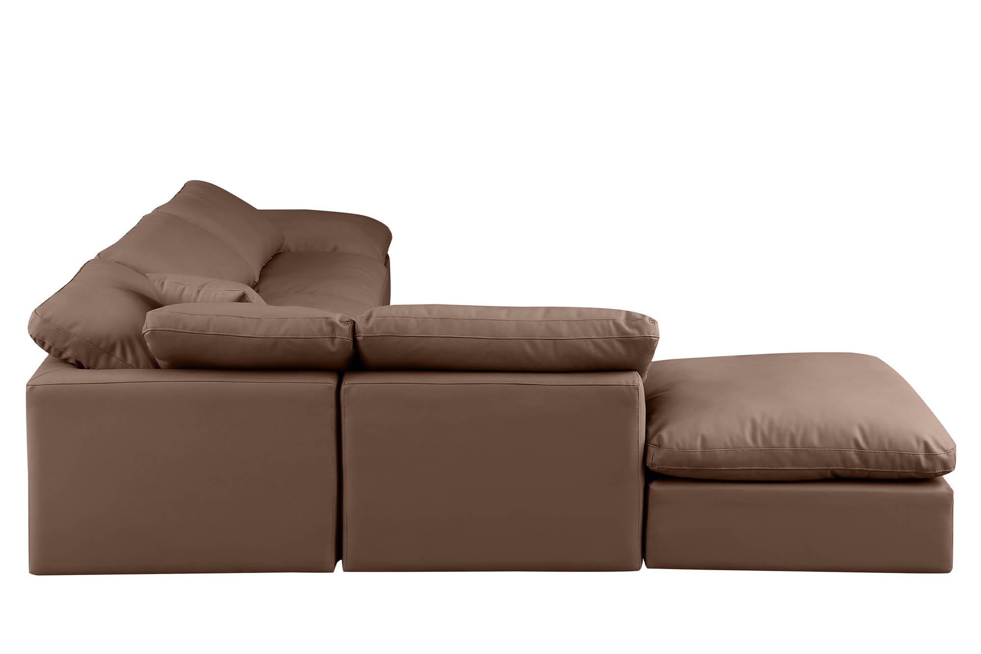

        
Meridian Furniture INDULGE 146Brown-Sec6E Modular Sectional Sofa Brown Faux Leather 094308321660
