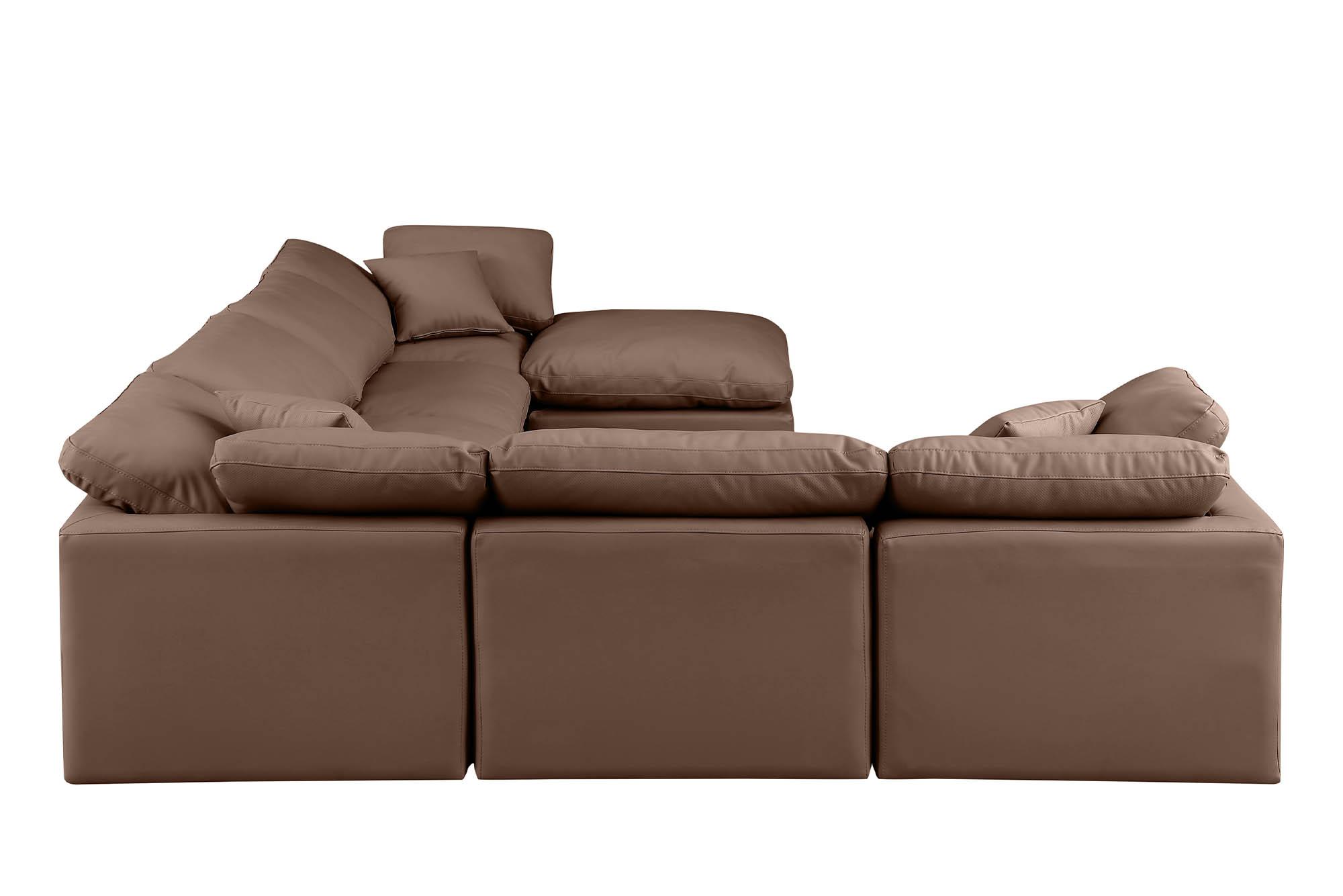 

        
Meridian Furniture INDULGE 146Brown-Sec7A Modular Sectional Sofa Brown Faux Leather 094308315812

