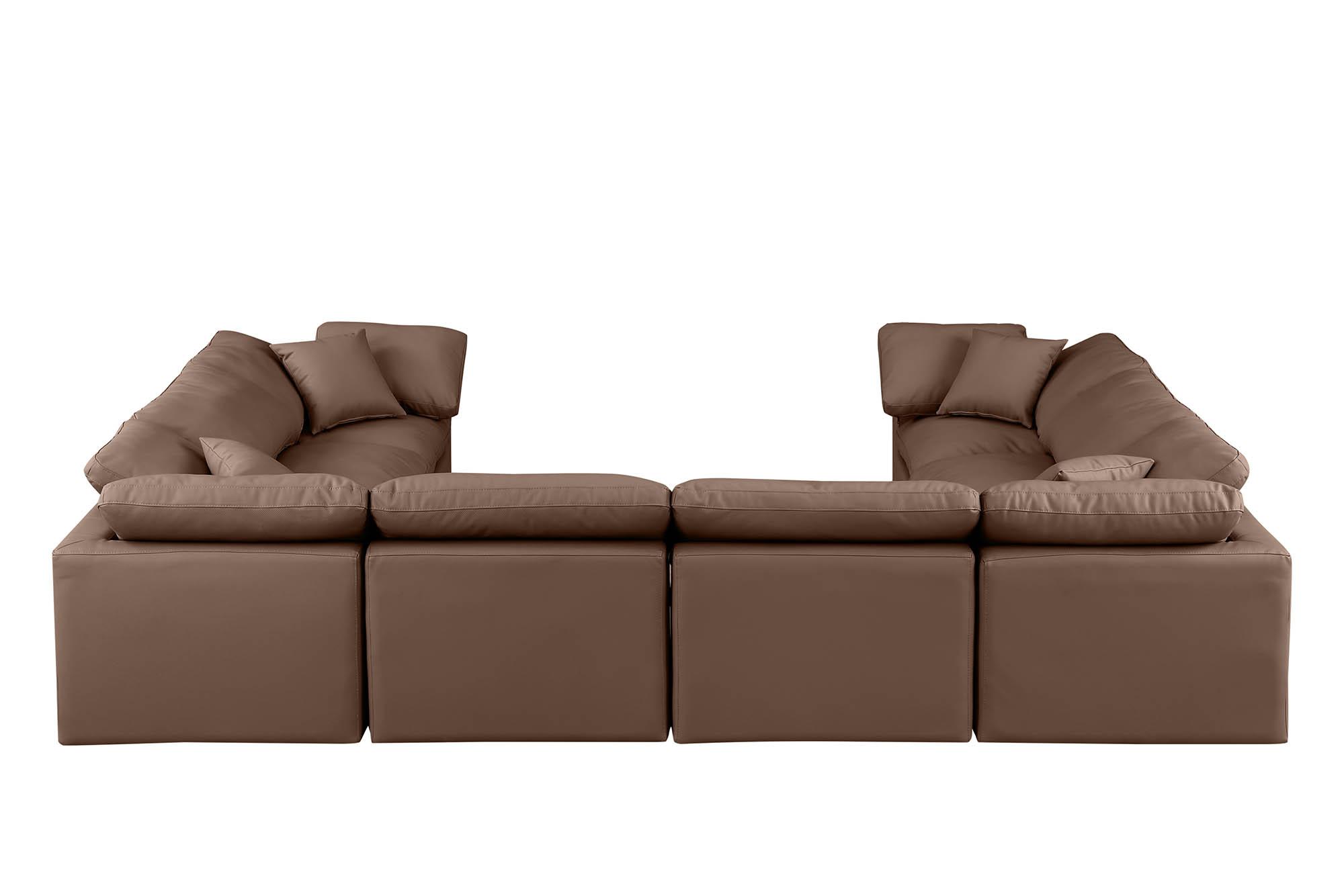 

        
Meridian Furniture INDULGE 146Brown-Sec8A Modular Sectional Sofa Brown Faux Leather 094308315836
