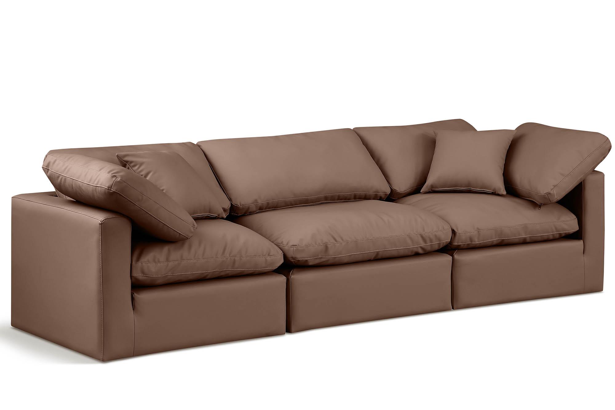 

    
Brown Vegan Leather Modular Sofa INDULGE 146Brown-S105 Meridian Modern
