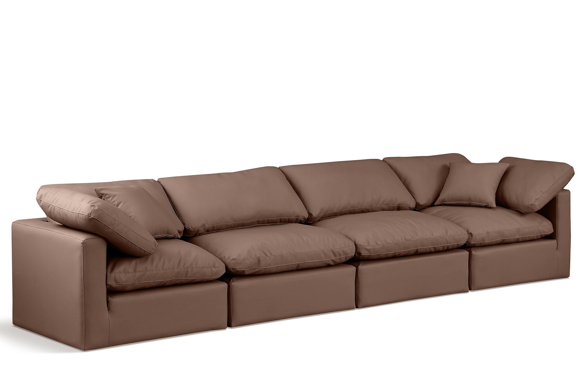 

    
Brown Vegan Leather Modular Sofa INDULGE 146Brown-S140 Meridian Modern
