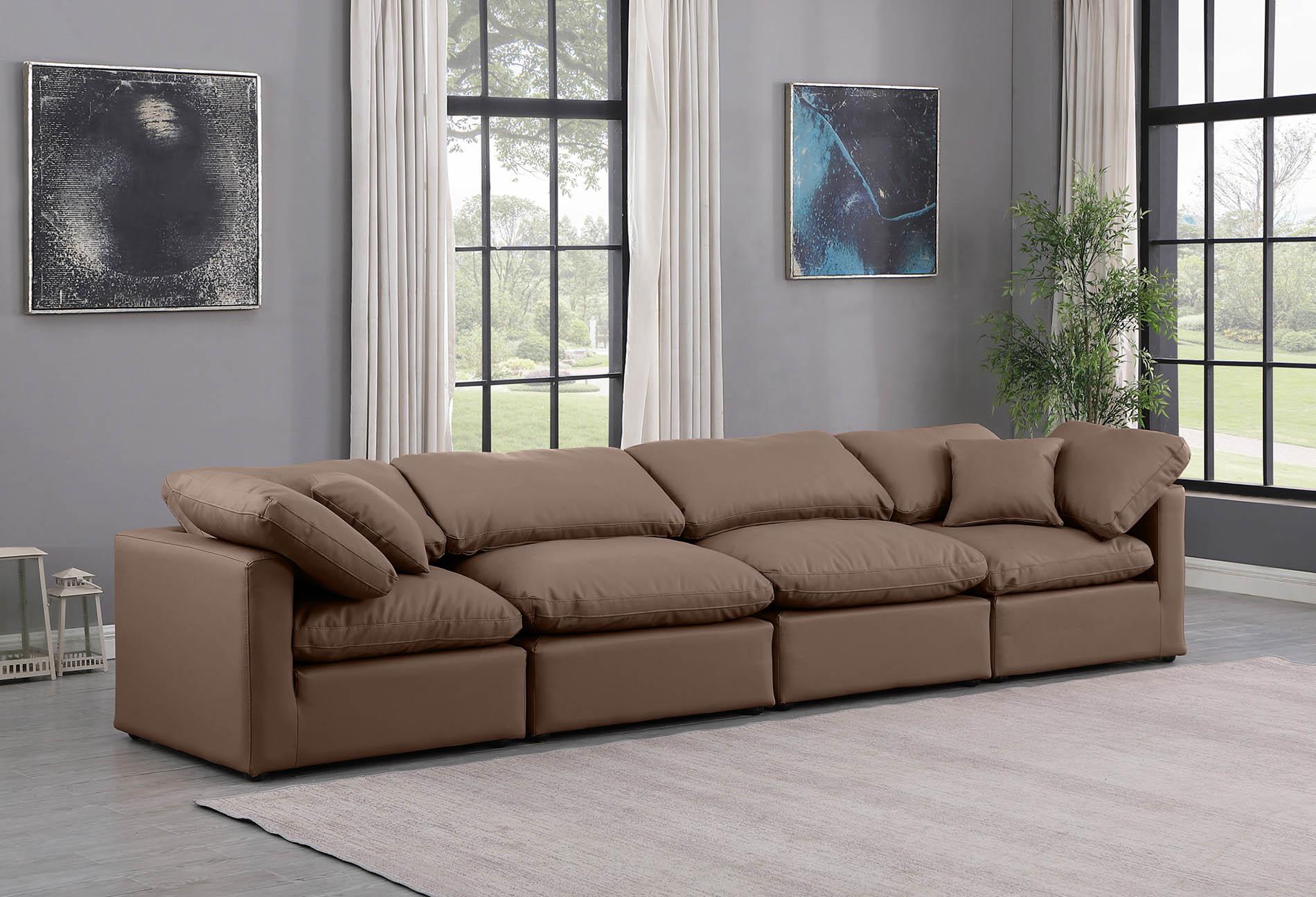 

    
Brown Vegan Leather Modular Sofa INDULGE 146Brown-S140 Meridian Modern
