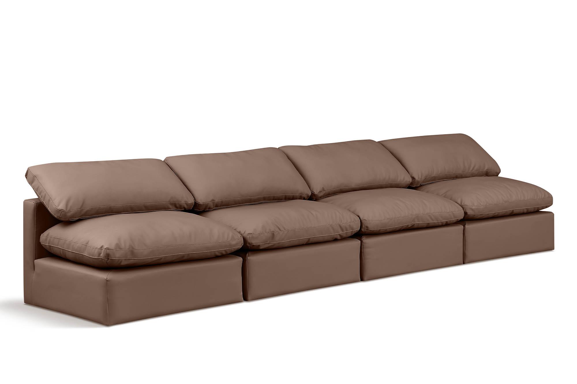 

    
Brown Vegan Leather Modular Sofa INDULGE 146Brown-S4 Meridian Modern

