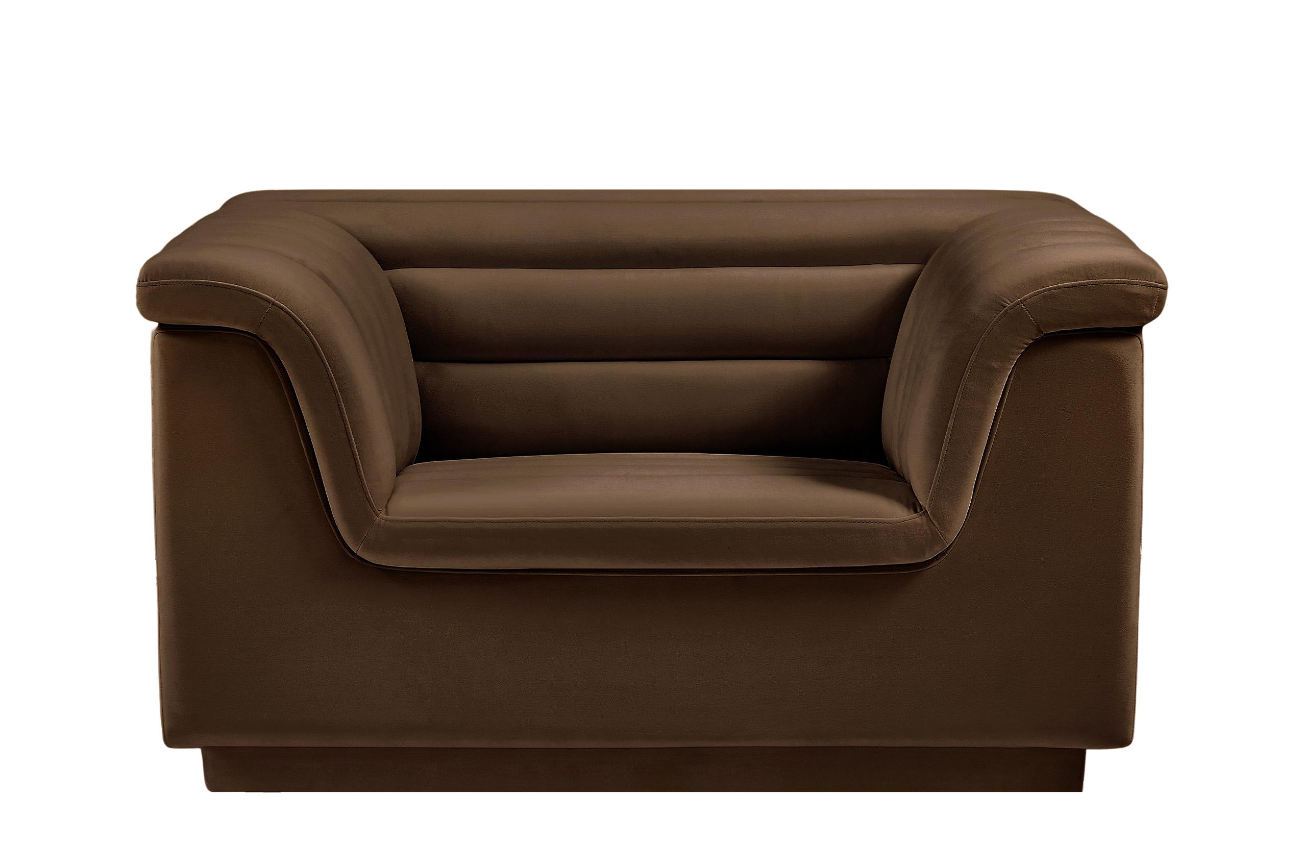 

        
Meridian Furniture CASCADE 192Brown-C Arm Chair Brown Velvet 094308287089
