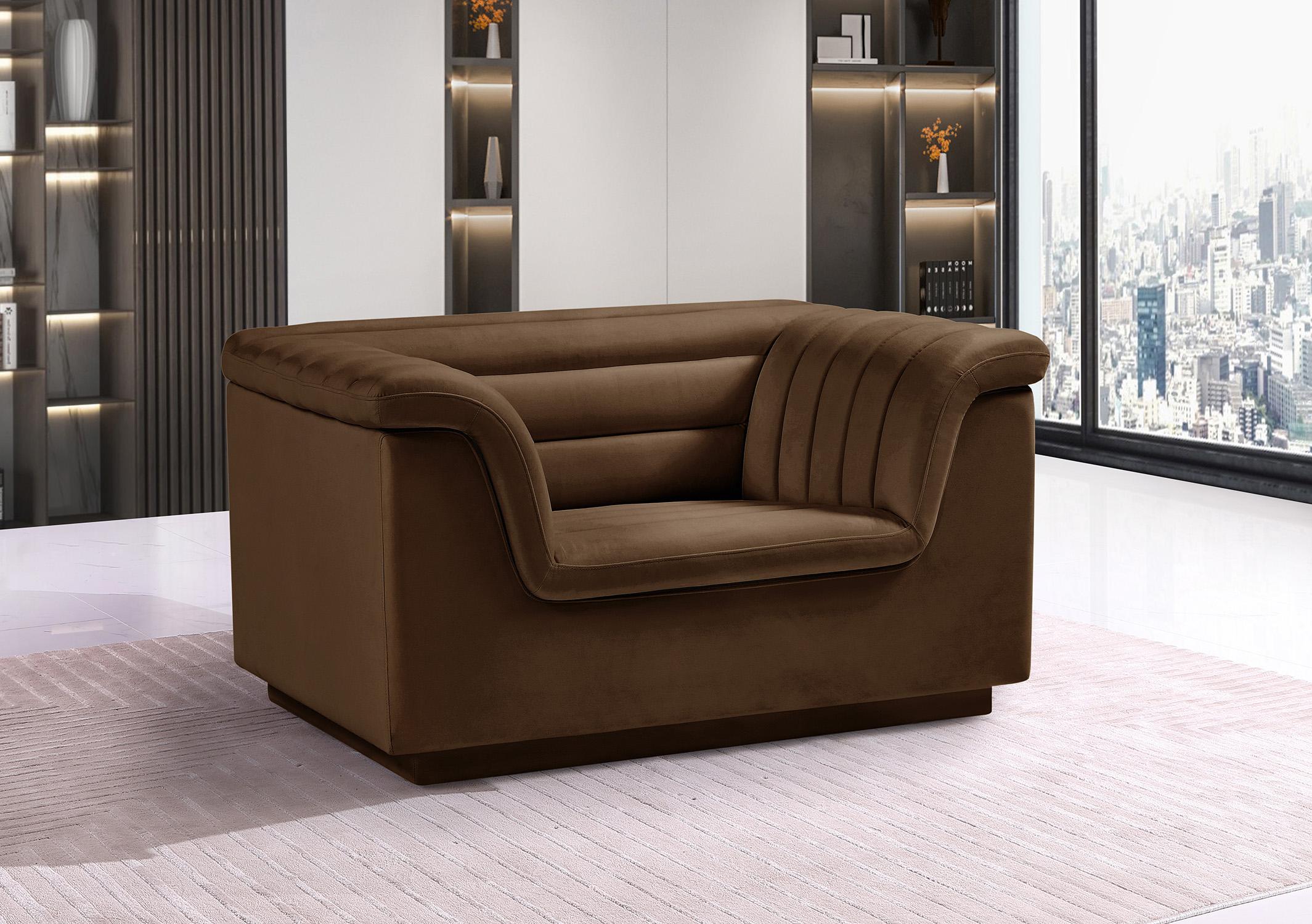 

        
Meridian Furniture CASCADE 192Brown-C-Set Arm Chair Set Brown Velvet 094308287089

