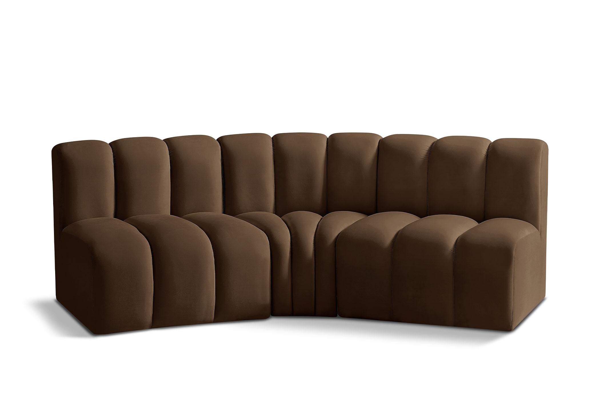 

        
Meridian Furniture ARC 103Brown-S3B Modular Sectional Sofa Brown Velvet 094308299884
