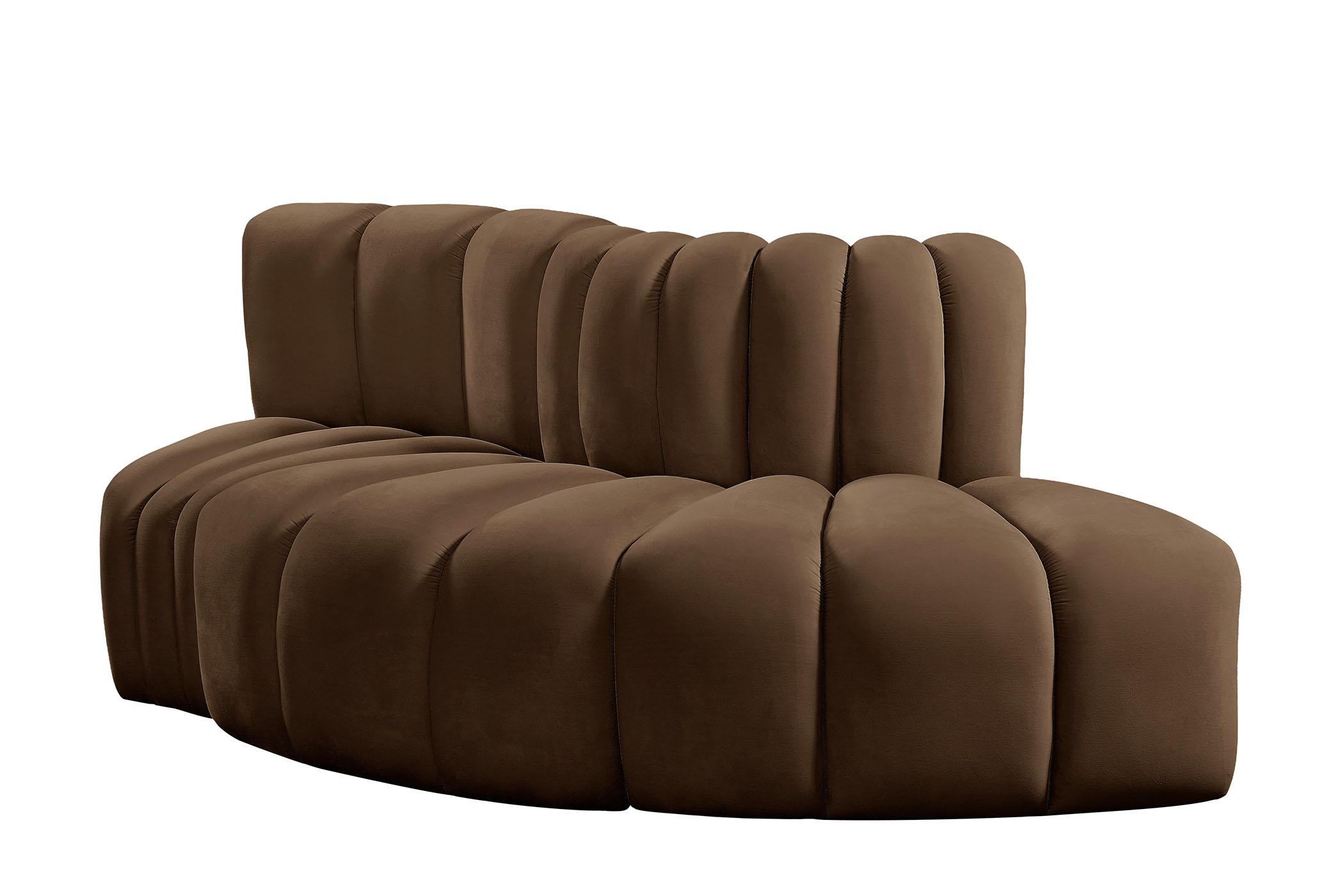 

        
Meridian Furniture ARC 103Brown-S3E Modular Sectional Sofa Brown Velvet 094308299914
