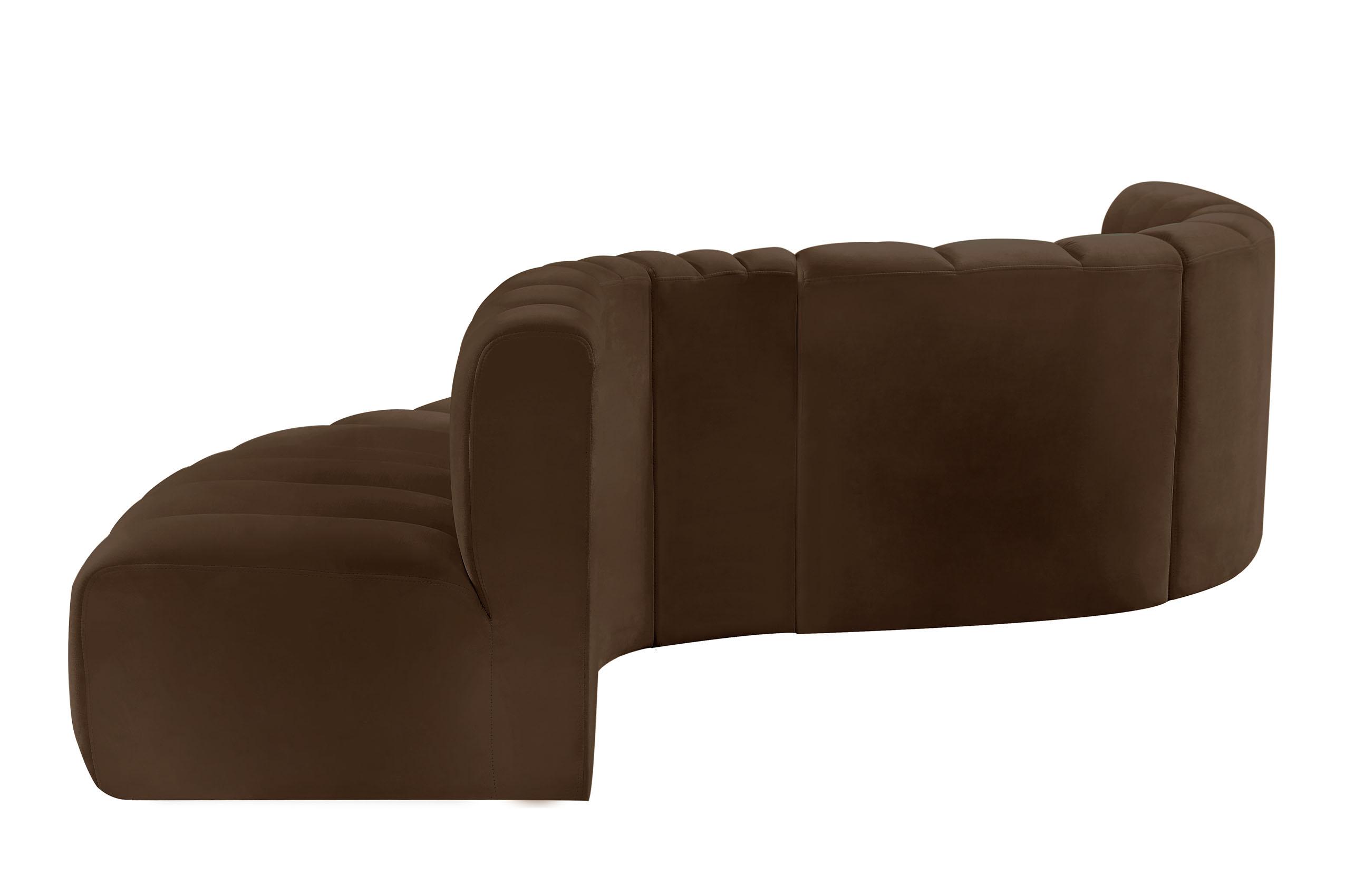 

    
103Brown-S6A Brown Velvet Channel Tufted Modular Sectional ARC 103Brown-S6A Meridian Modern
