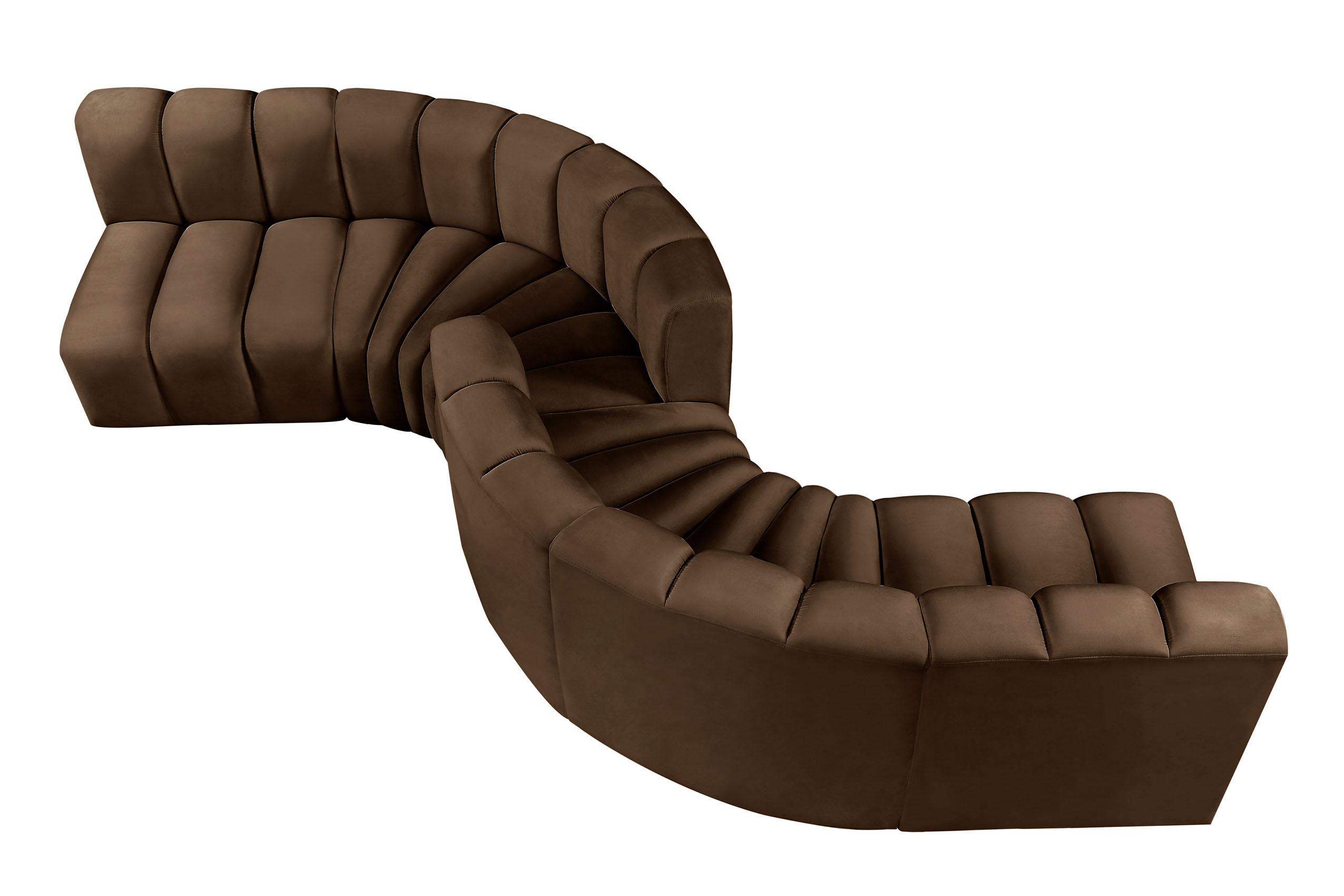 

        
Meridian Furniture ARC 103Brown-S6D Modular Sectional Sofa Brown Velvet 094308300061
