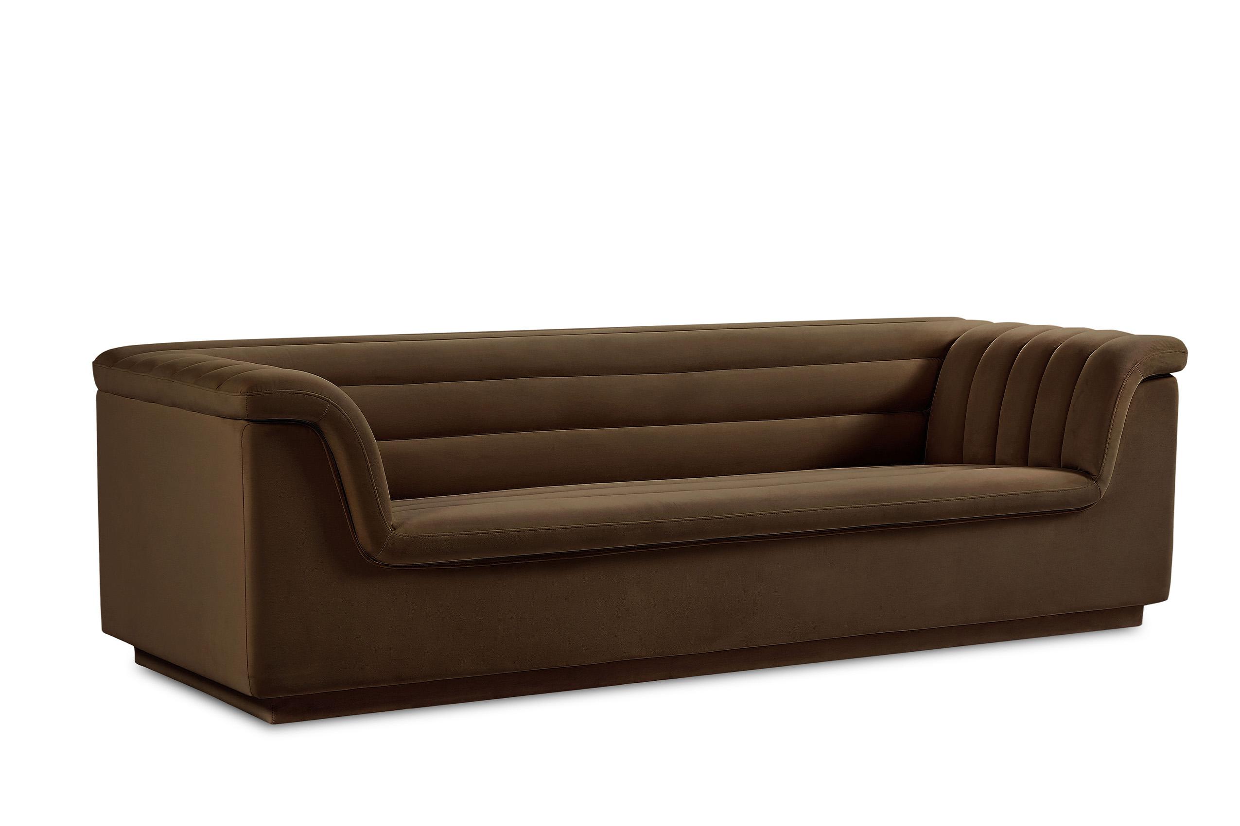

    
Brown Velvet Channel Tufted Sofa CASCADE 192Brown-S Meridian Contemporary

