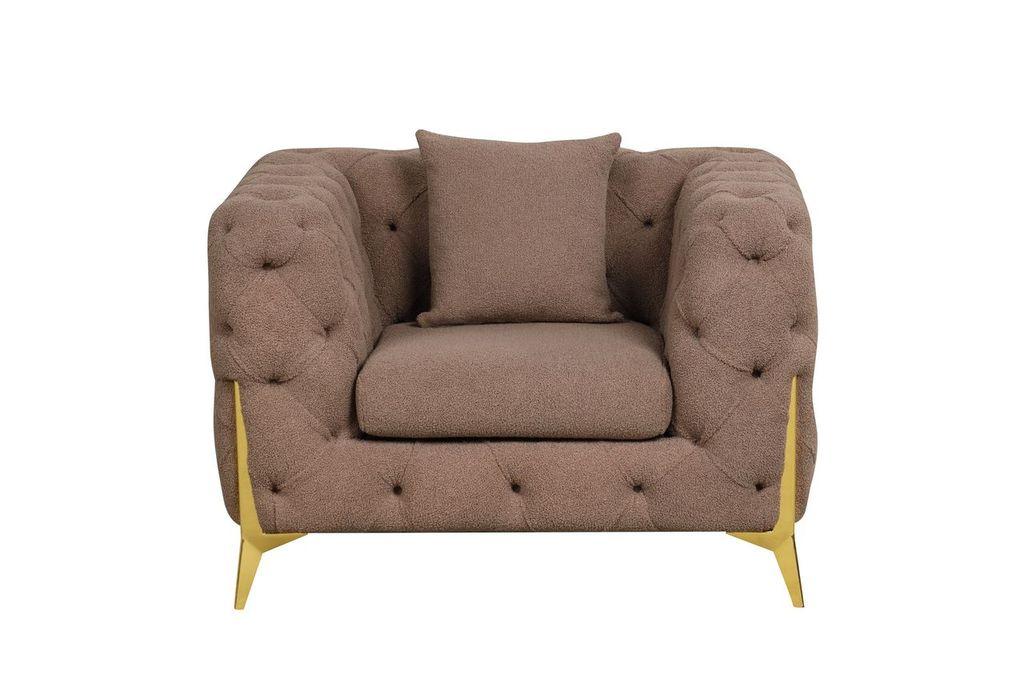 

    
Brown Velvet Fabric Tufted Armchair CONTEMPO Galaxy Home Modern
