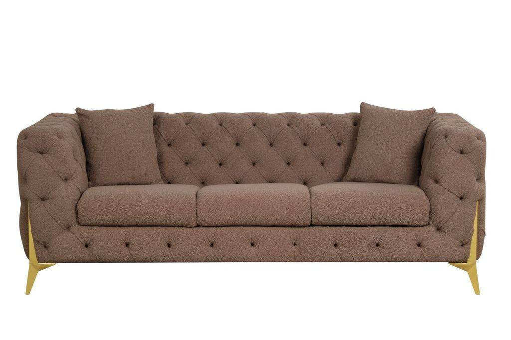 

    
Brown Velvet Fabric Tufted Sofa CONTEMPO Galaxy Home Modern
