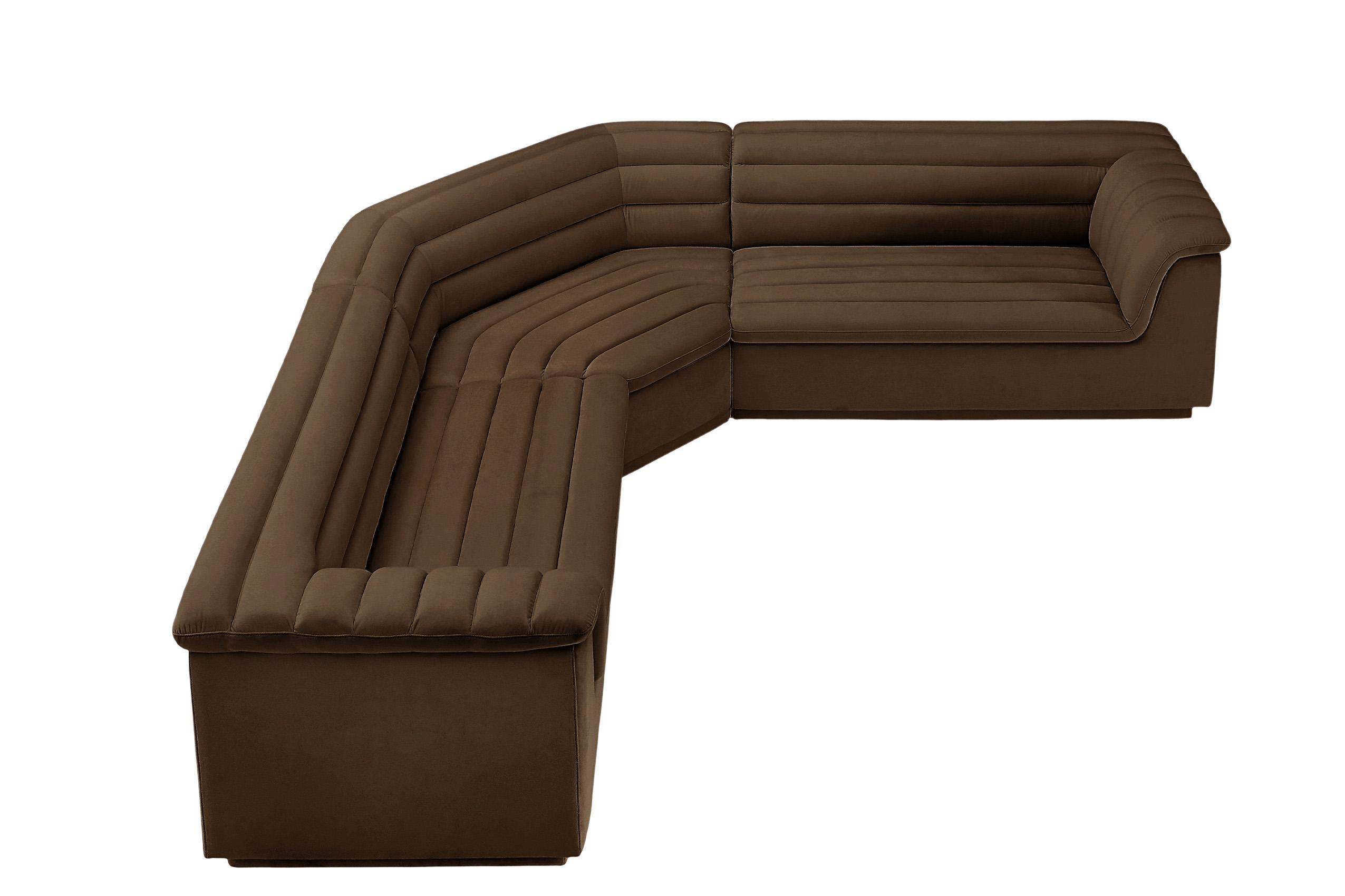 

        
Meridian Furniture CASCADE 194Brown-Sectional Modular Sectional Brown Velvet 94308304793
