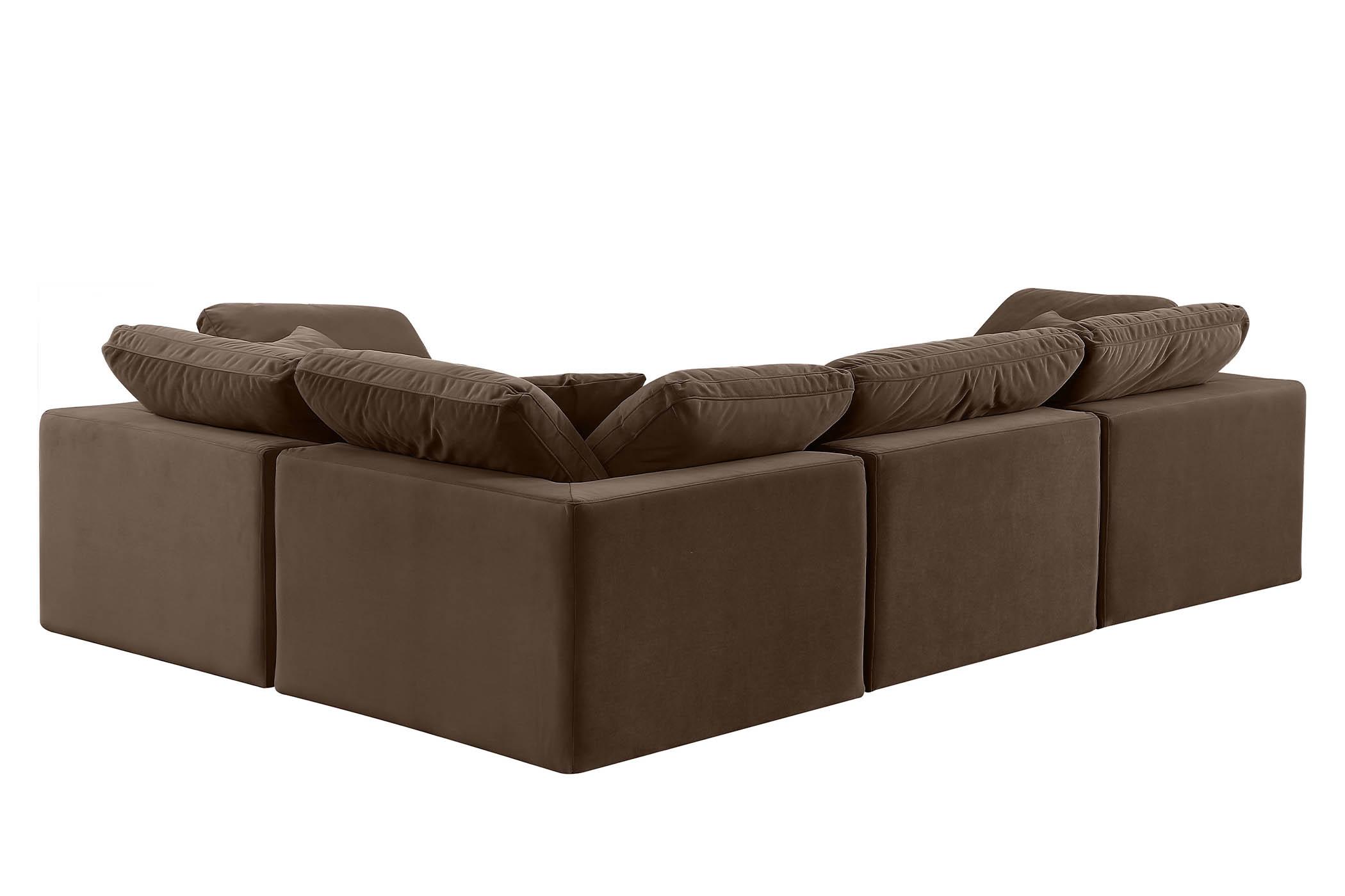 

        
Meridian Furniture 189Brown-Sec4C Modular Sectional Brown Velvet 094308321547
