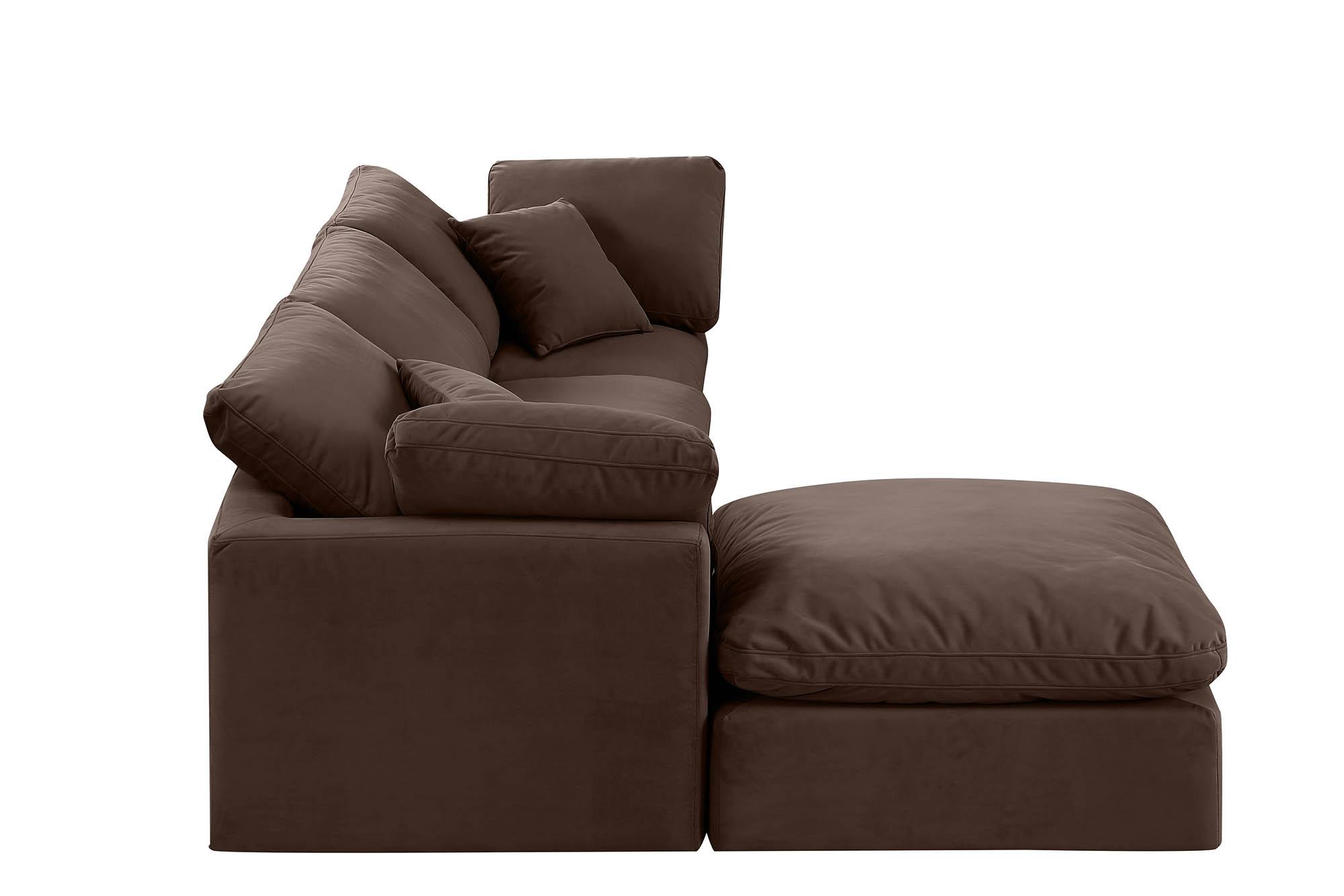

        
Meridian Furniture INDULGE 147Brown-Sec4A Modular Sectional Sofa Brown Velvet 094308316857

