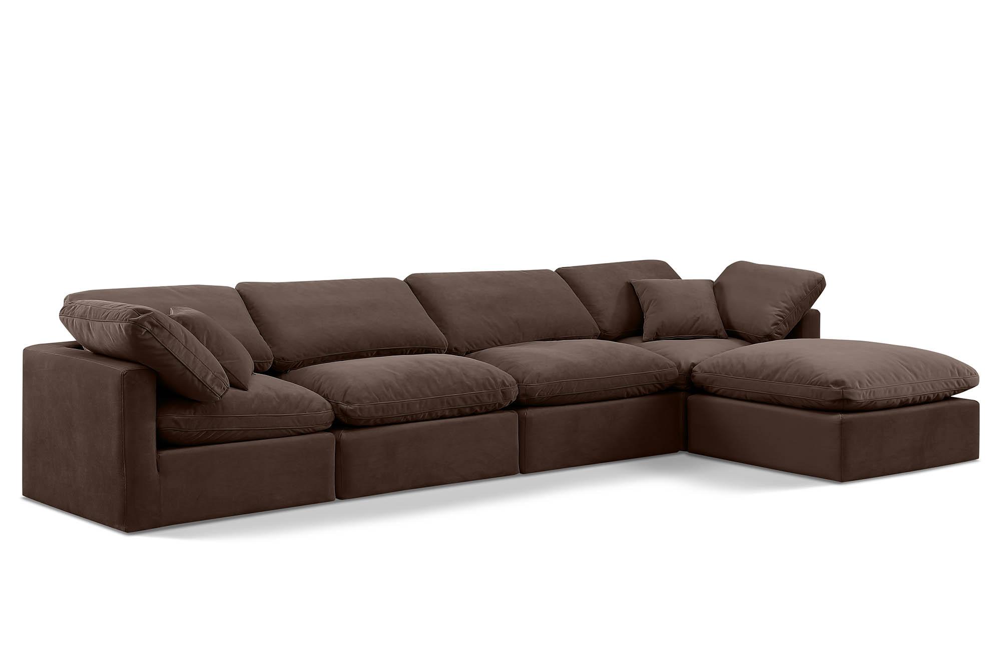 Contemporary, Modern Modular Sectional Sofa INDULGE 147Brown-Sec5A 147Brown-Sec5A in Brown Velvet