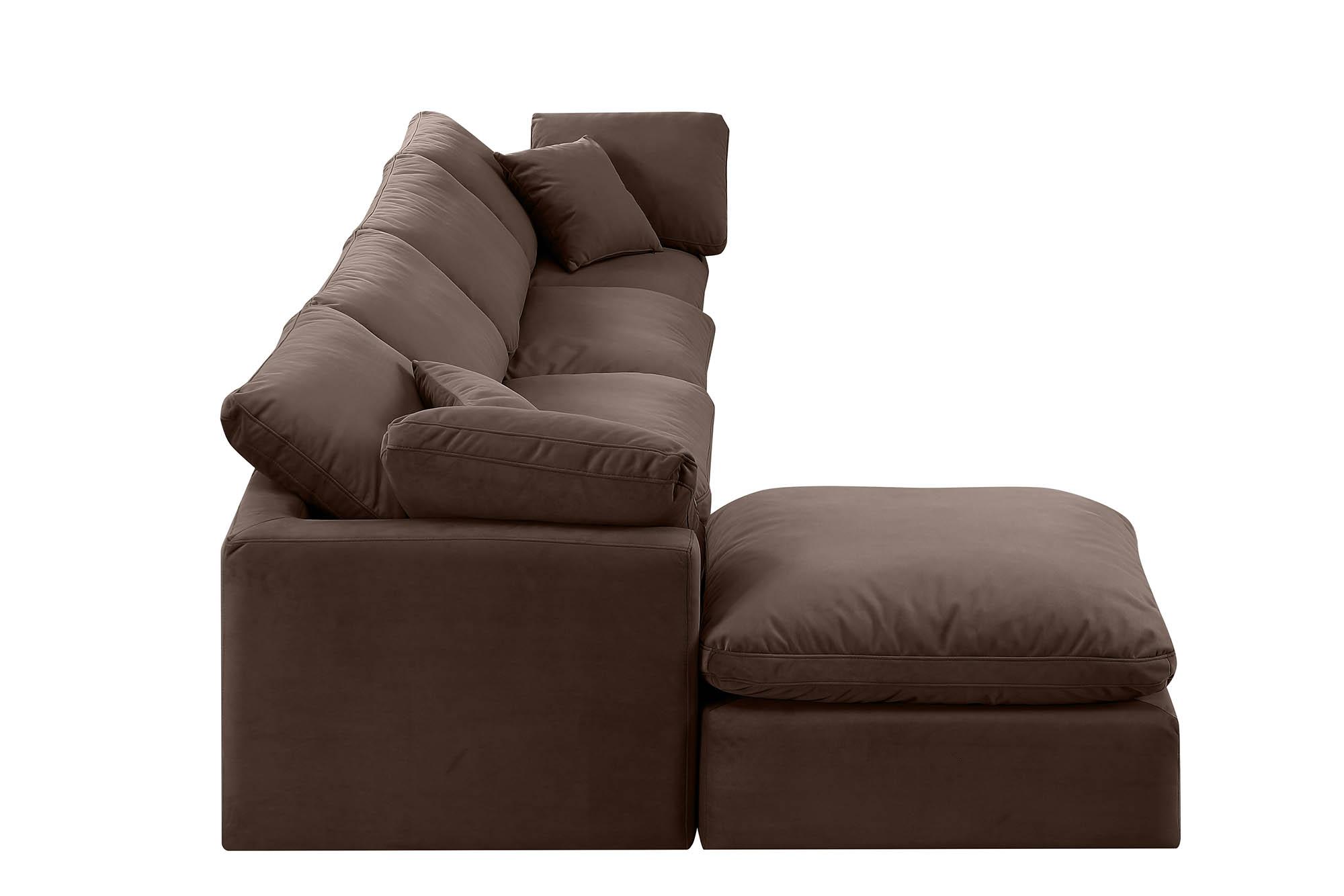 

        
Meridian Furniture INDULGE 147Brown-Sec5A Modular Sectional Sofa Brown Velvet 094308316871
