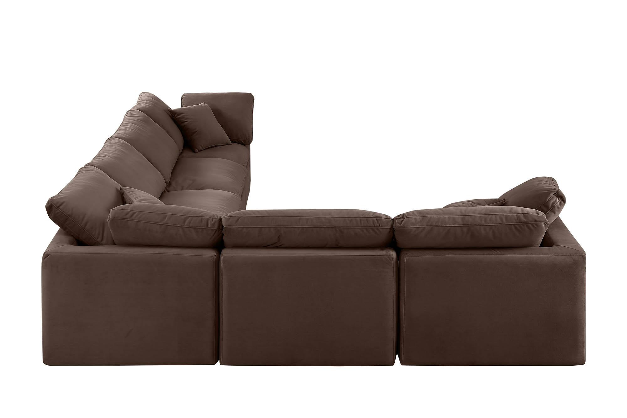 

        
Meridian Furniture INDULGE 147Brown-Sec6A Modular Sectional Sofa Brown Velvet 094308316918
